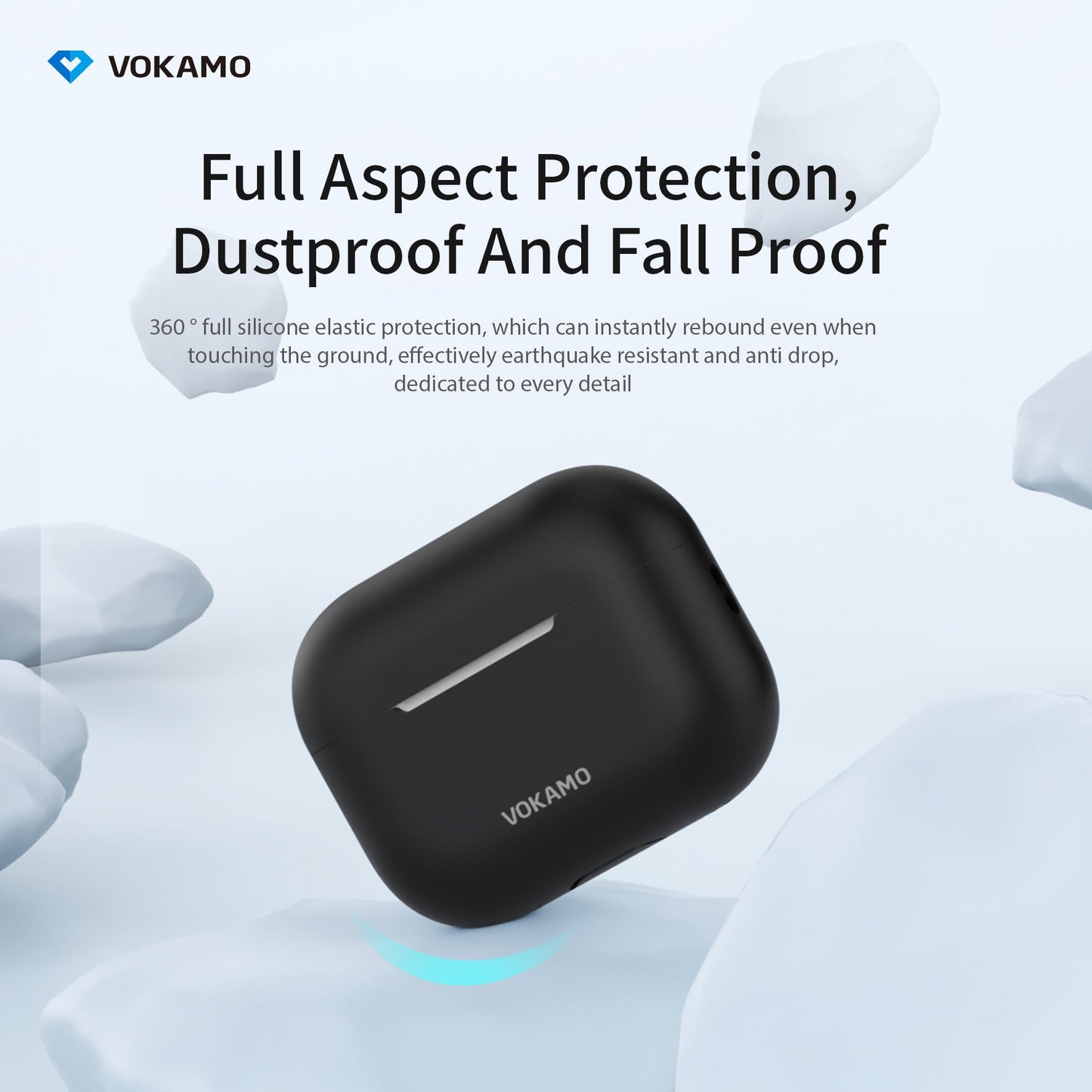 VOKAMO Airpods Pro 2 Case, Soft Silicone Skin Cover Protective Cases with Lanyard Compatible for AirPod Pro 2nd Generation - VOKAMO