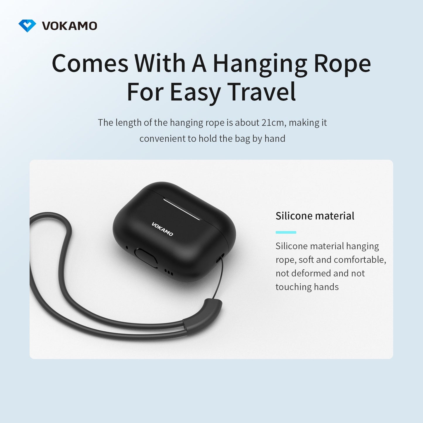 VOKAMO Airpods Pro 2 Case, Soft Silicone Skin Cover Protective Cases with Lanyard Compatible for AirPod Pro 2nd Generation - VOKAMO