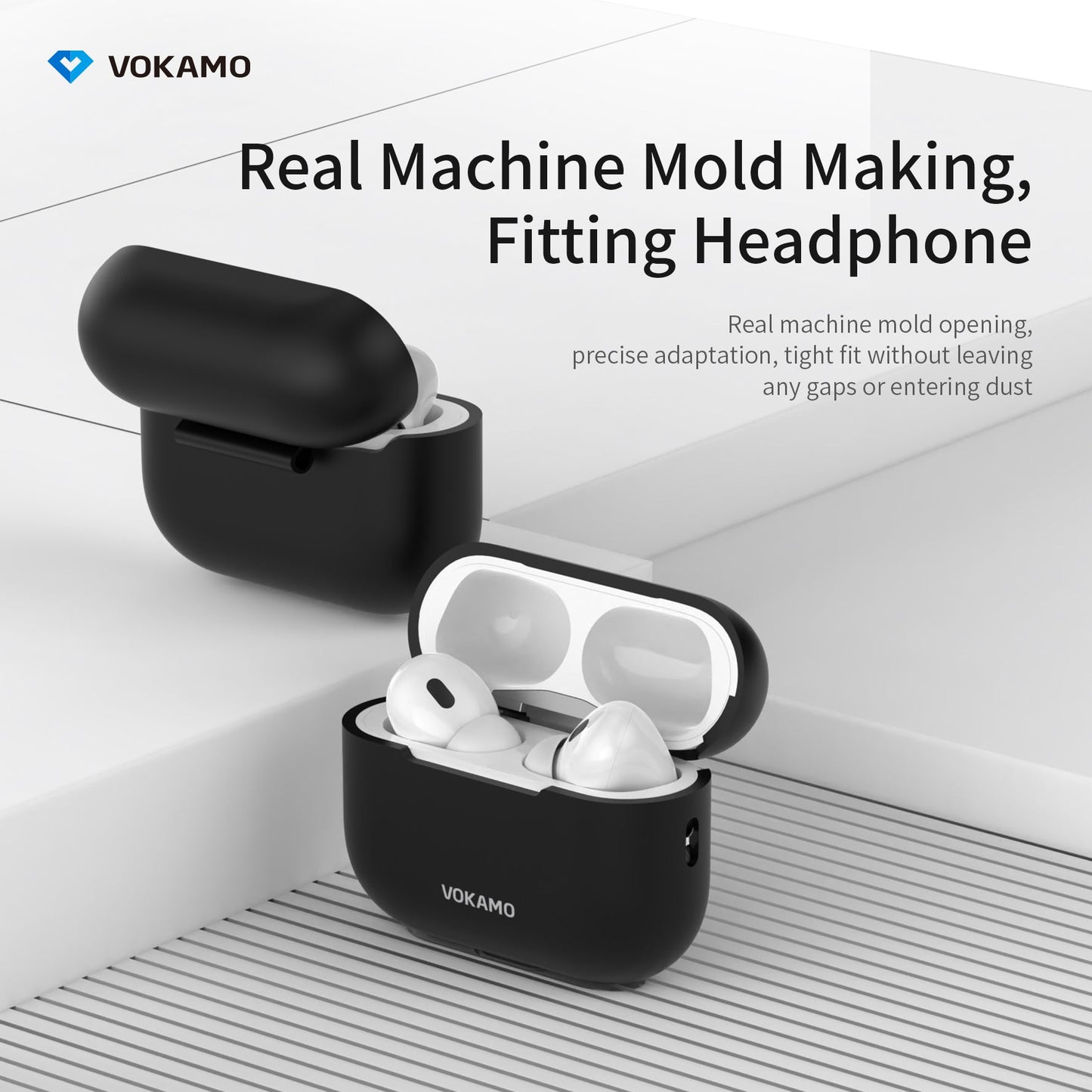 VOKAMO Airpods Pro 2 Case, Soft Silicone Skin Cover Protective Cases with Lanyard Compatible for AirPod Pro 2nd Generation - VOKAMO