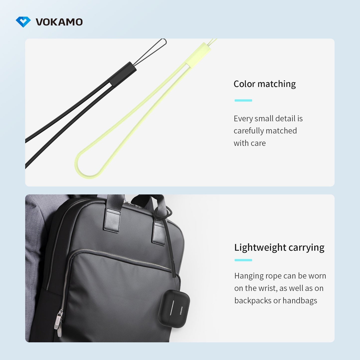 VOKAMO Airpods Pro 2 Case, Soft Silicone Skin Cover Protective Cases with Lanyard Compatible for AirPod Pro 2nd Generation - VOKAMO