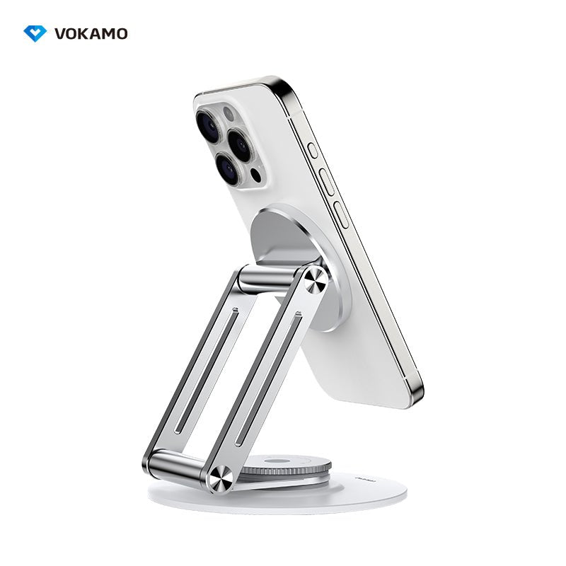 VOKAMO Alloy 360 Rotation Foldable Magnetic Phone Holder For Desk - VOKAMO