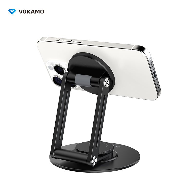 VOKAMO Alloy 360 Rotation Foldable Magnetic Phone Holder For Desk - VOKAMO