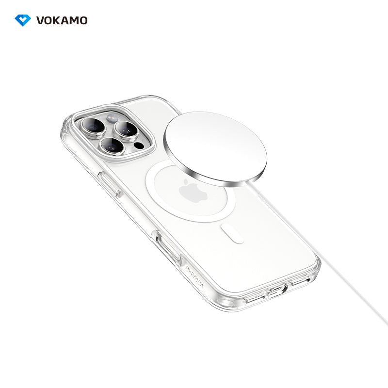 VOKAMO Apple iPhone 16 Pro Max Case MagSafe Compatible - Clear Glow in the Dark - VOKAMO
