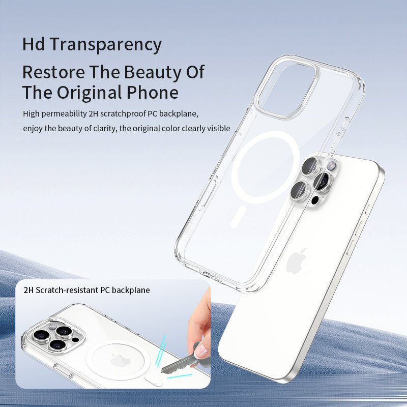 VOKAMO Apple iPhone 16 Pro Max Case MagSafe Compatible - Clear Glow in the Dark - VOKAMO