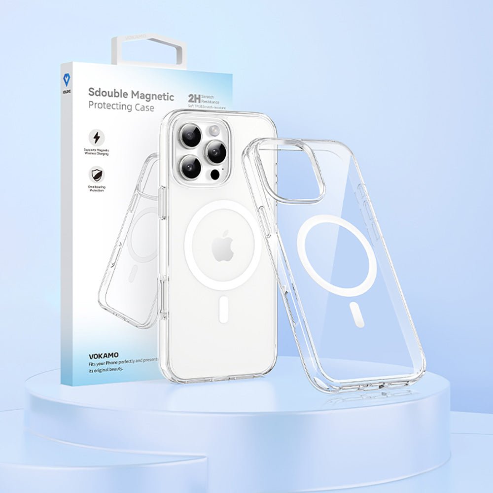 VOKAMO Apple iPhone 16 Pro Max Case MagSafe Compatible - Clear Glow in the Dark - VOKAMO