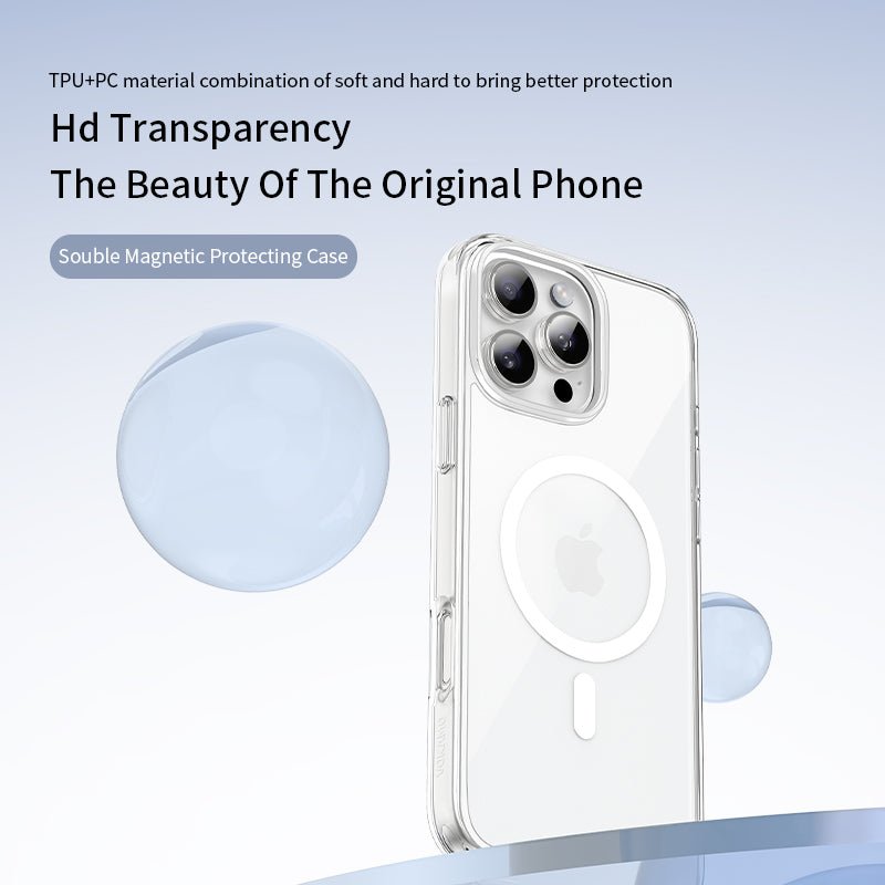 VOKAMO Apple iPhone 16 Pro Max Case MagSafe Compatible - Clear Glow in the Dark - VOKAMO