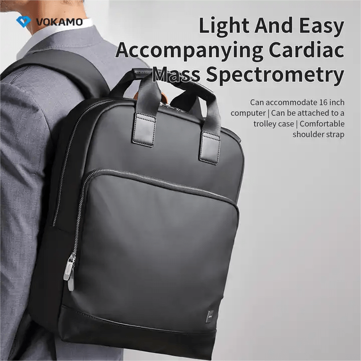 VOKAMO Backpack For Unisex, 16 Inches Large Capacity, PU Leather Backpack Black - VOKAMO