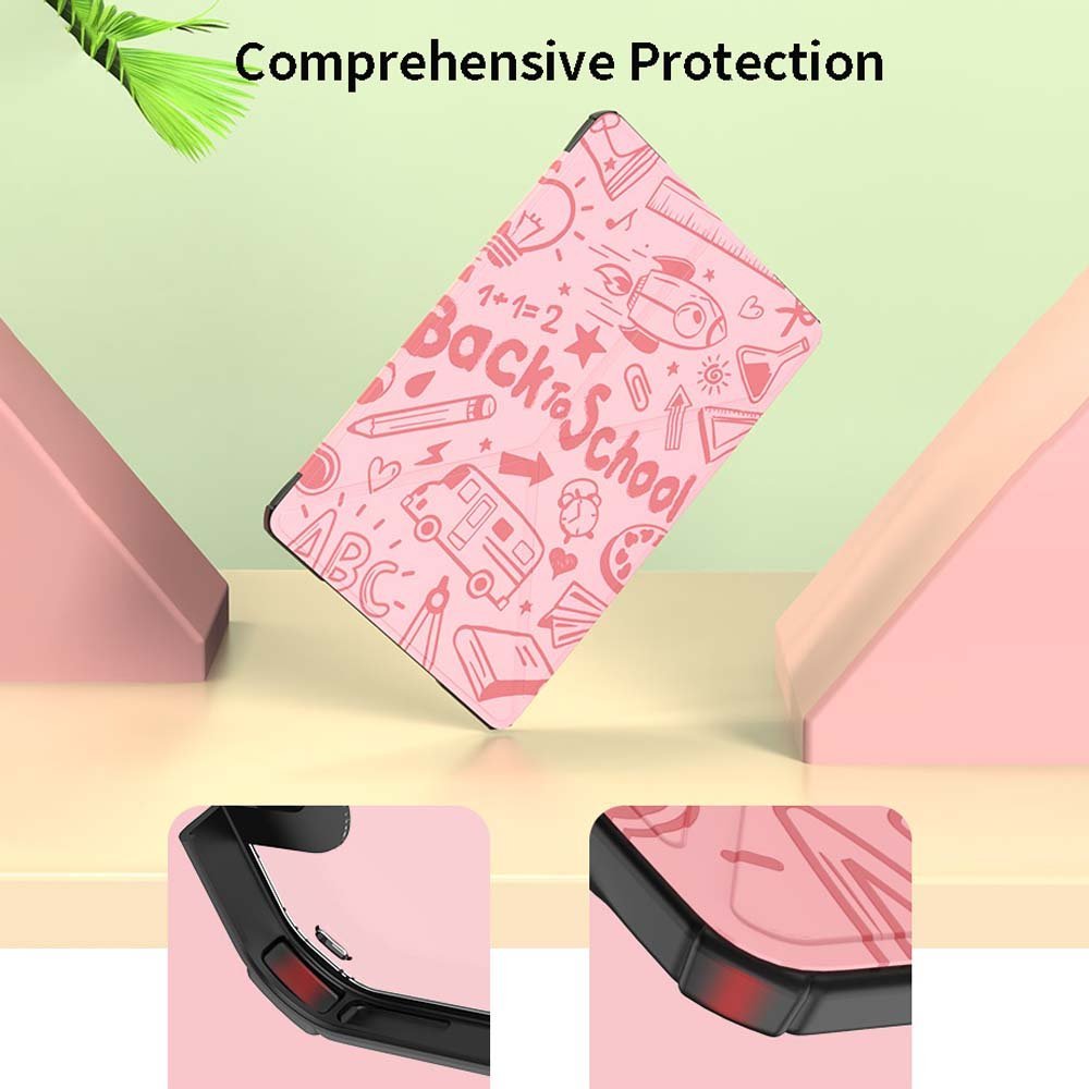 VOKAMO Case for iPad Mini 6, Tablet Stand Case PU Leather Protective Cover Case Clear PC Back for iPad Mini 6 Case - VOKAMO