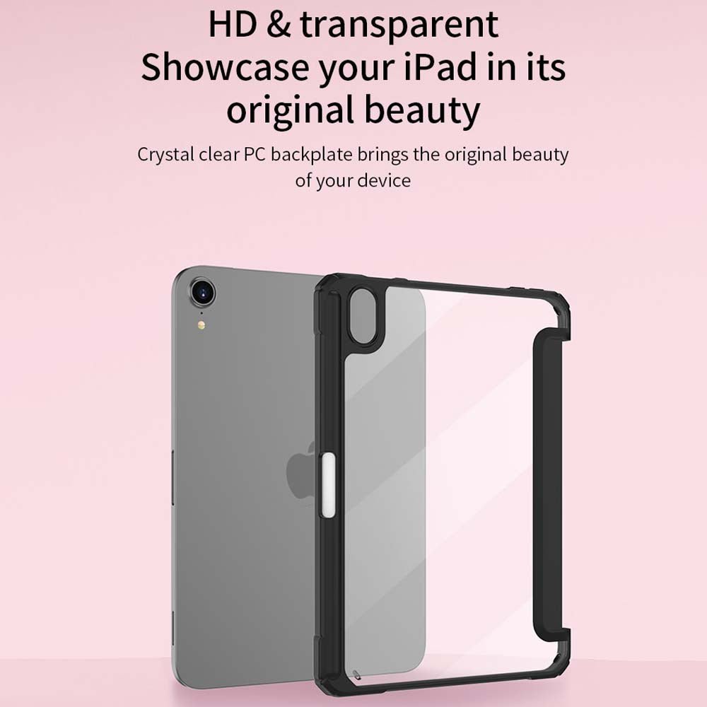 VOKAMO Case for iPad Mini 6, Tablet Stand Case PU Leather Protective Cover Case Clear PC Back for iPad Mini 6 Case - VOKAMO