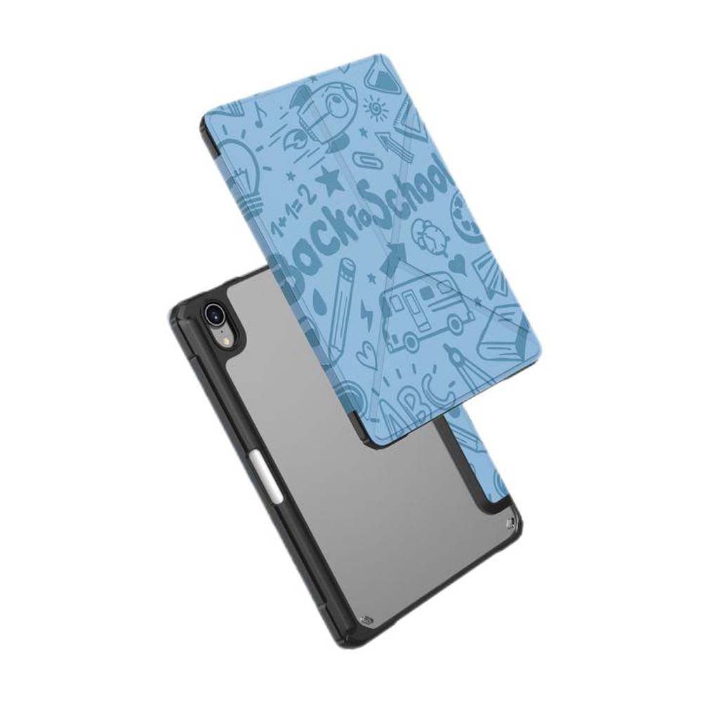 VOKAMO Case for iPad Mini 6, Tablet Stand Case PU Leather Protective Cover Case Clear PC Back for iPad Mini 6 Case - VOKAMO