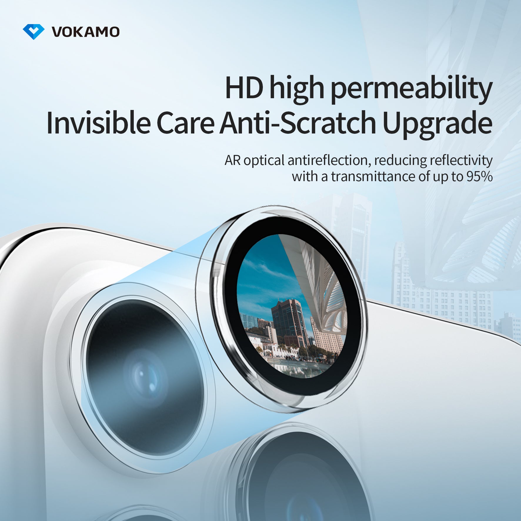 VOKAMO Clear AR Camera Lens Protector For iPhone 15 Pro Max 15 Pro iPhone 15 Plus iPhone 15 - VOKAMO