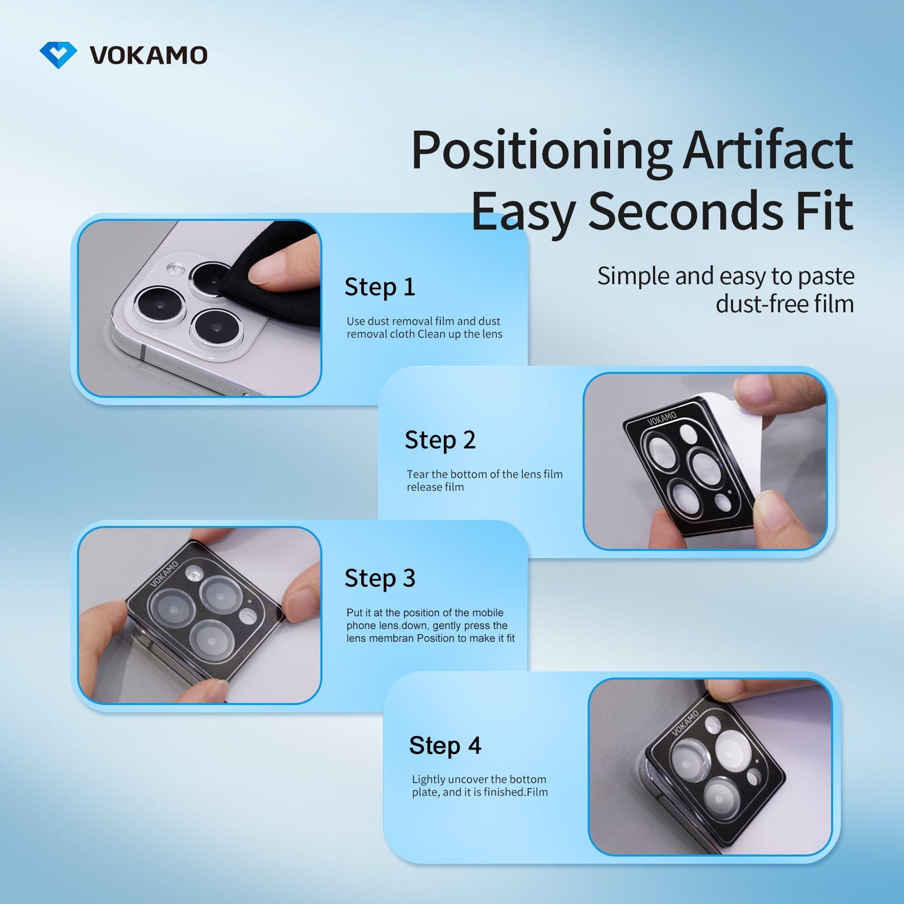VOKAMO Clear AR Camera Lens Protector For iPhone 15 Pro Max 15 Pro iPhone 15 Plus iPhone 15 - VOKAMO