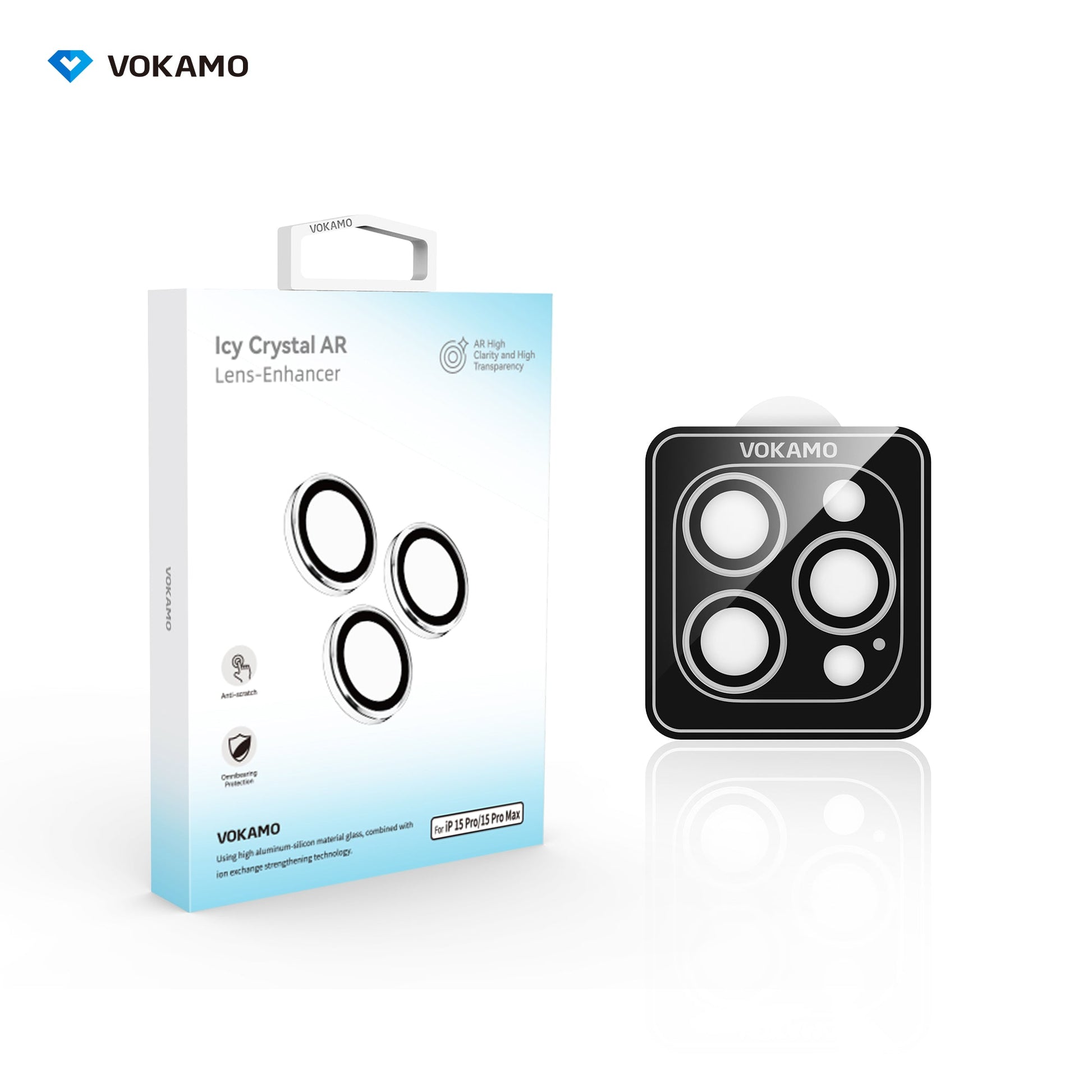 VOKAMO Clear AR Camera Lens Protector For iPhone 15 Pro Max 15 Pro iPhone 15 Plus iPhone 15 - VOKAMO