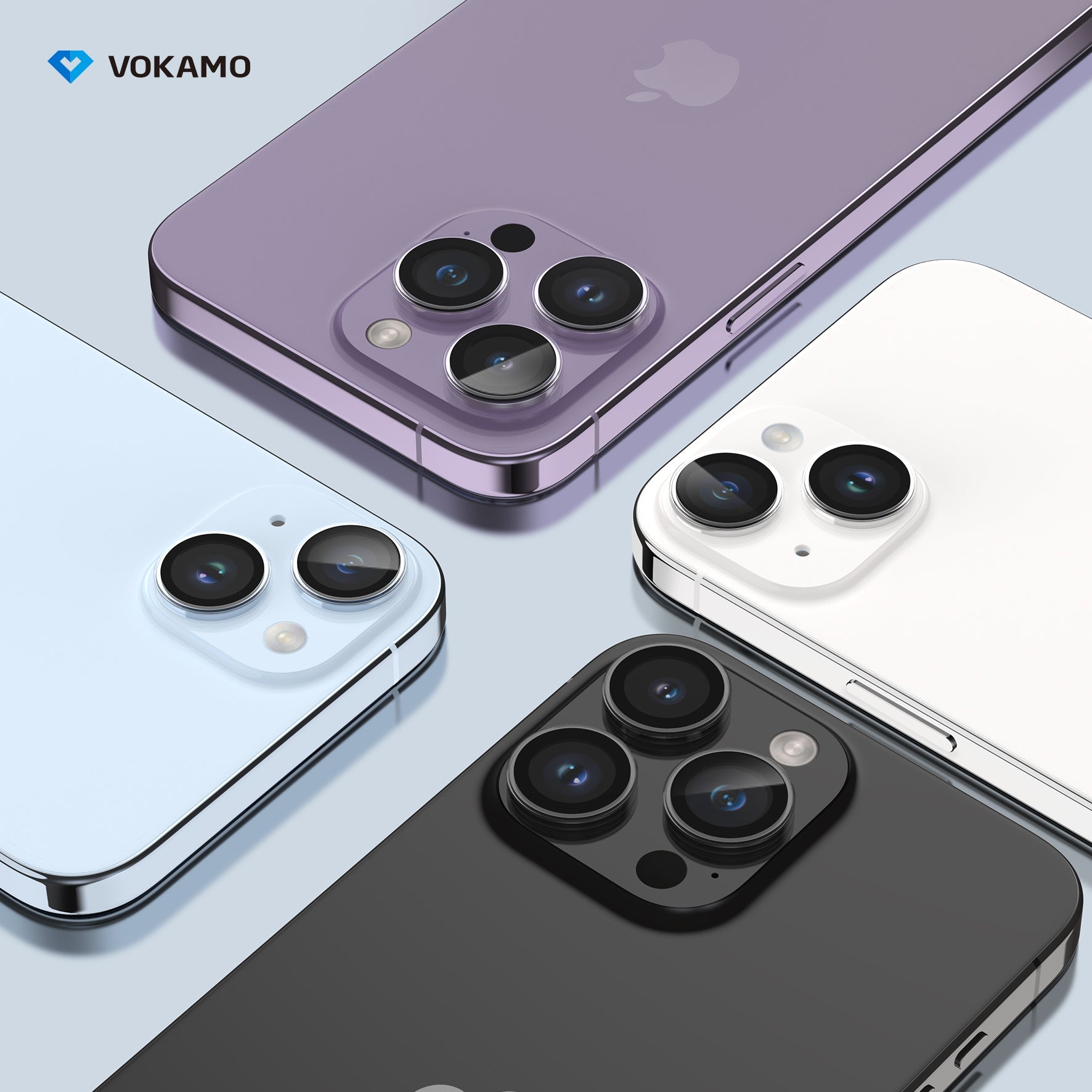 VOKAMO Clear AR Camera Lens Protector For iPhone 15 Pro Max 15 Pro iPhone 15 Plus iPhone 15 - VOKAMO