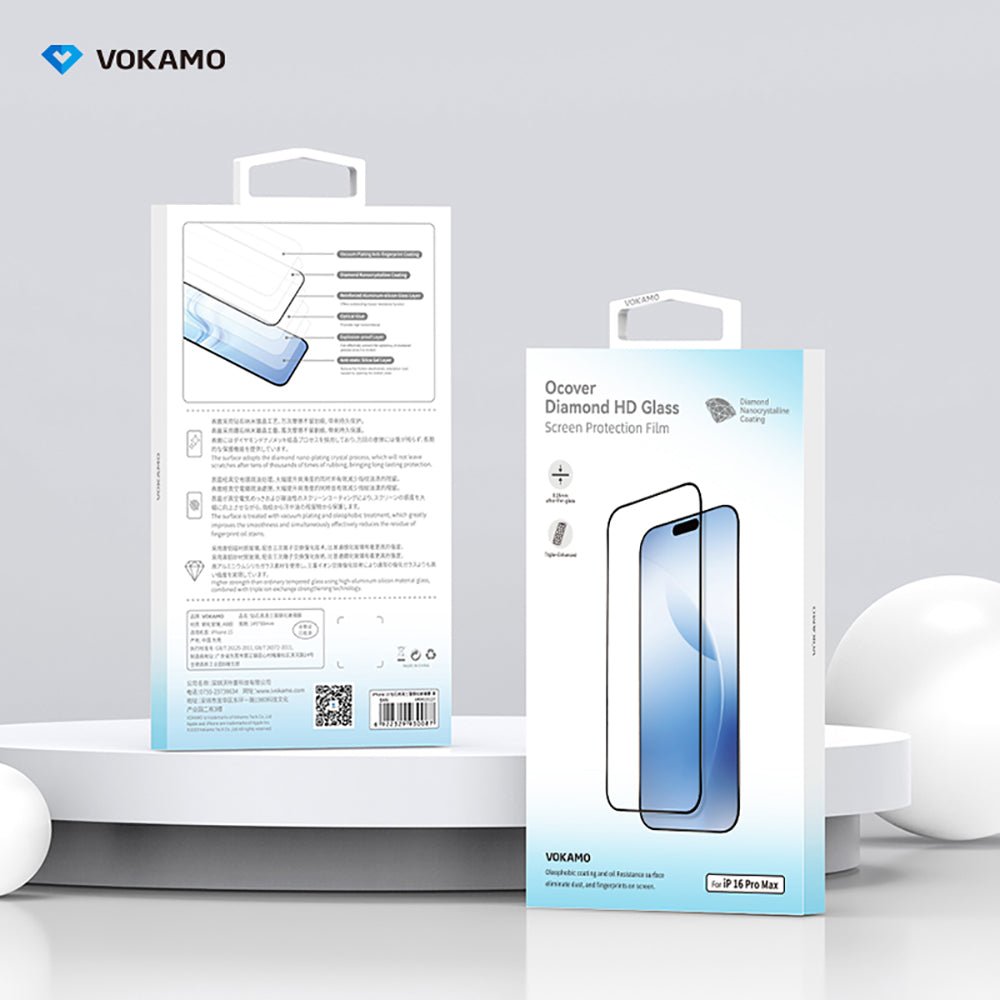 VOKAMO High - Definition Glass Screen Protector For iPhone 16 Clear HD Tempered Glass For iPhone 16 Pro Max - VOKAMO