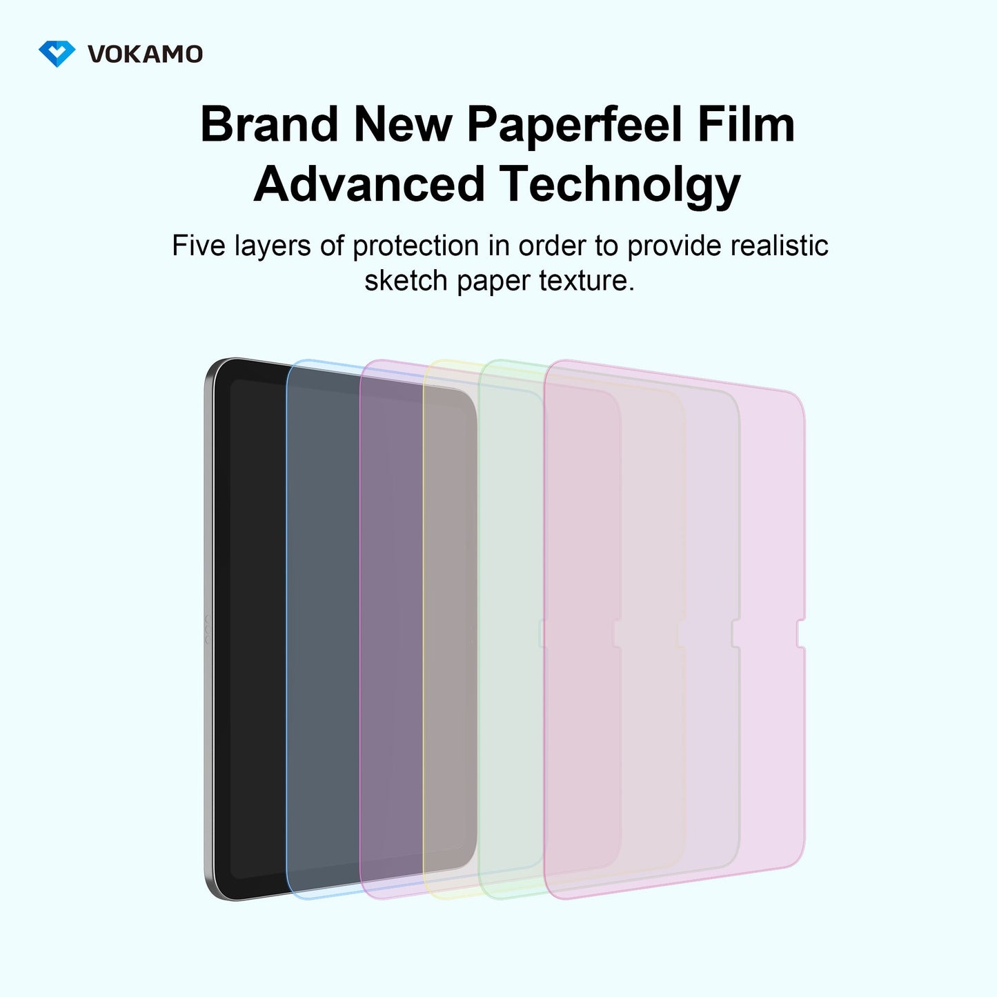 VOKAMO iPad 10.9"Paper Feel Screen Protector for iPad 10.9" 2022,Write and Draw Like on Paper - VOKAMO