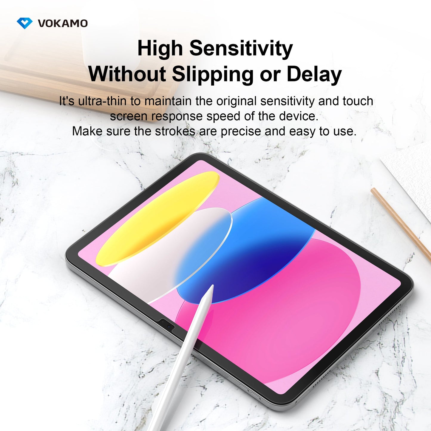 VOKAMO iPad 10.9"Paper Feel Screen Protector for iPad 10.9" 2022,Write and Draw Like on Paper - VOKAMO
