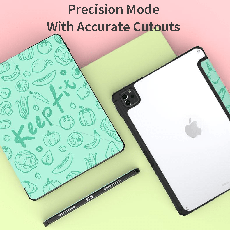 VOKAMO iPad Stand Case for iPad Pro 11" (2021/2020), iPad 10.2" Protective Case Cover,PU Leather and Clear PC Back - VOKAMO