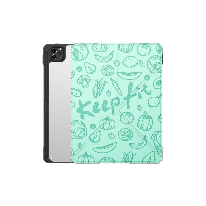 VOKAMO iPad Stand Case for iPad Pro 11" (2021/2020), iPad 10.2" Protective Case Cover,PU Leather and Clear PC Back - VOKAMO