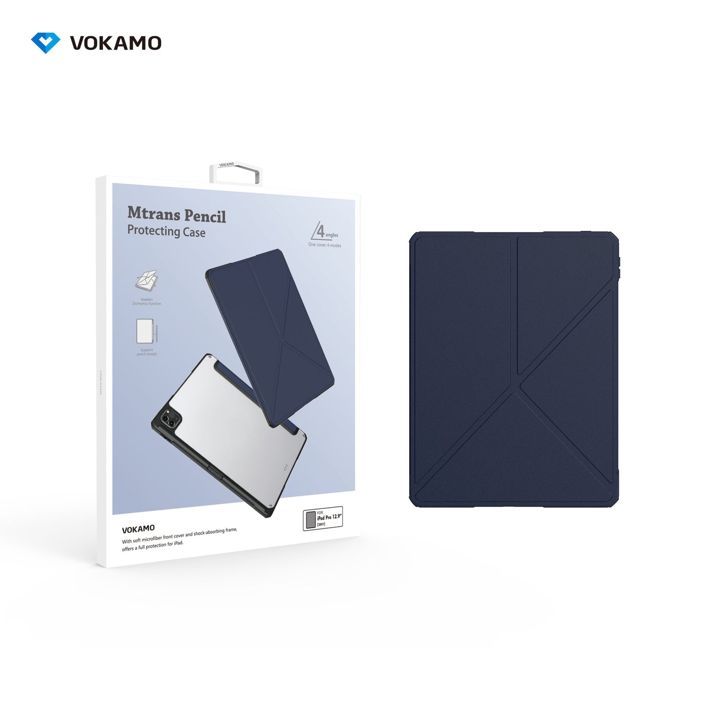 VOKAMO iPad Stand Case for iPad Pro 12.9" (2021/2022),iPad Pro 11''(2021/2020) Protective Case Cover - VOKAMO