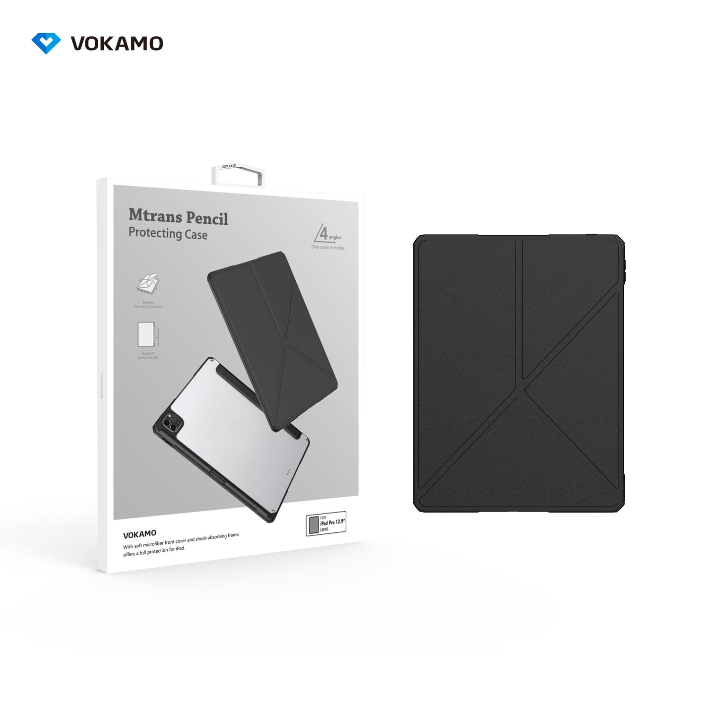 VOKAMO iPad Stand Case for iPad Pro 12.9" (2021/2022),iPad Pro 11''(2021/2020) Protective Case Cover - VOKAMO