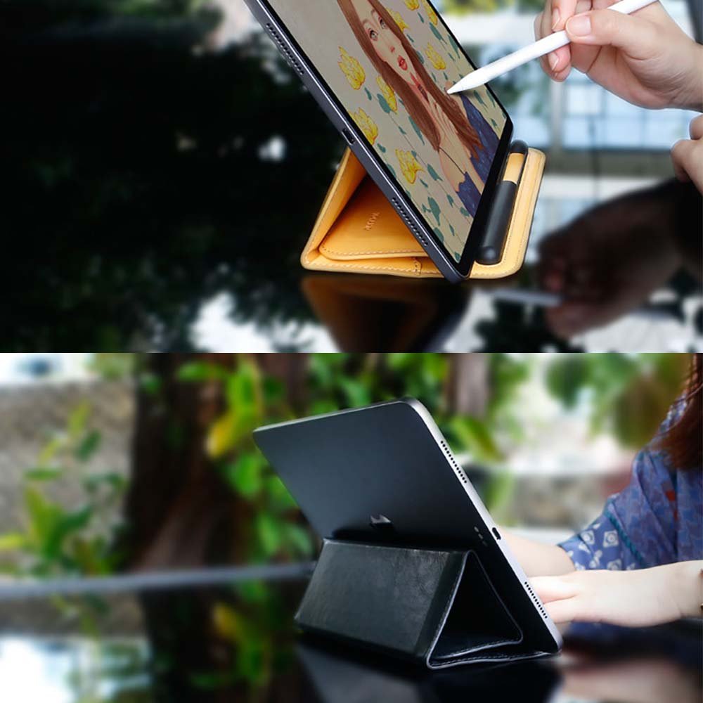 VOKAMO iPad Stand Sleeve Case,PU Leather Slim Bag Cover with Stand Feature for iPad 9.7 - 11 Inches - VOKAMO