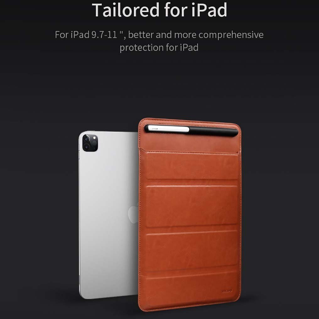 VOKAMO iPad Stand Sleeve Case,PU Leather Slim Bag Cover with Stand Feature for iPad 9.7 - 11 Inches - VOKAMO