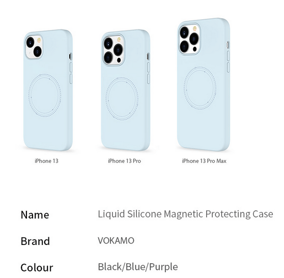 VOKAMO iPhone 13 Silicone Case with MagSafe, Soft Cover Case for iPhone 13 Pro Max/13/13 Pro - VOKAMO