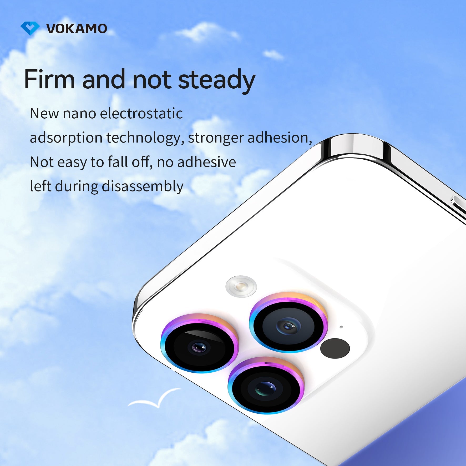 VOKAMO iPhone 15 Camera Lens Protector HD Clarity,Alloy Anti - scratch Lens Enhancer for iPhone 15 Pro Max/15 Pro/15/15 Plus - VOKAMO