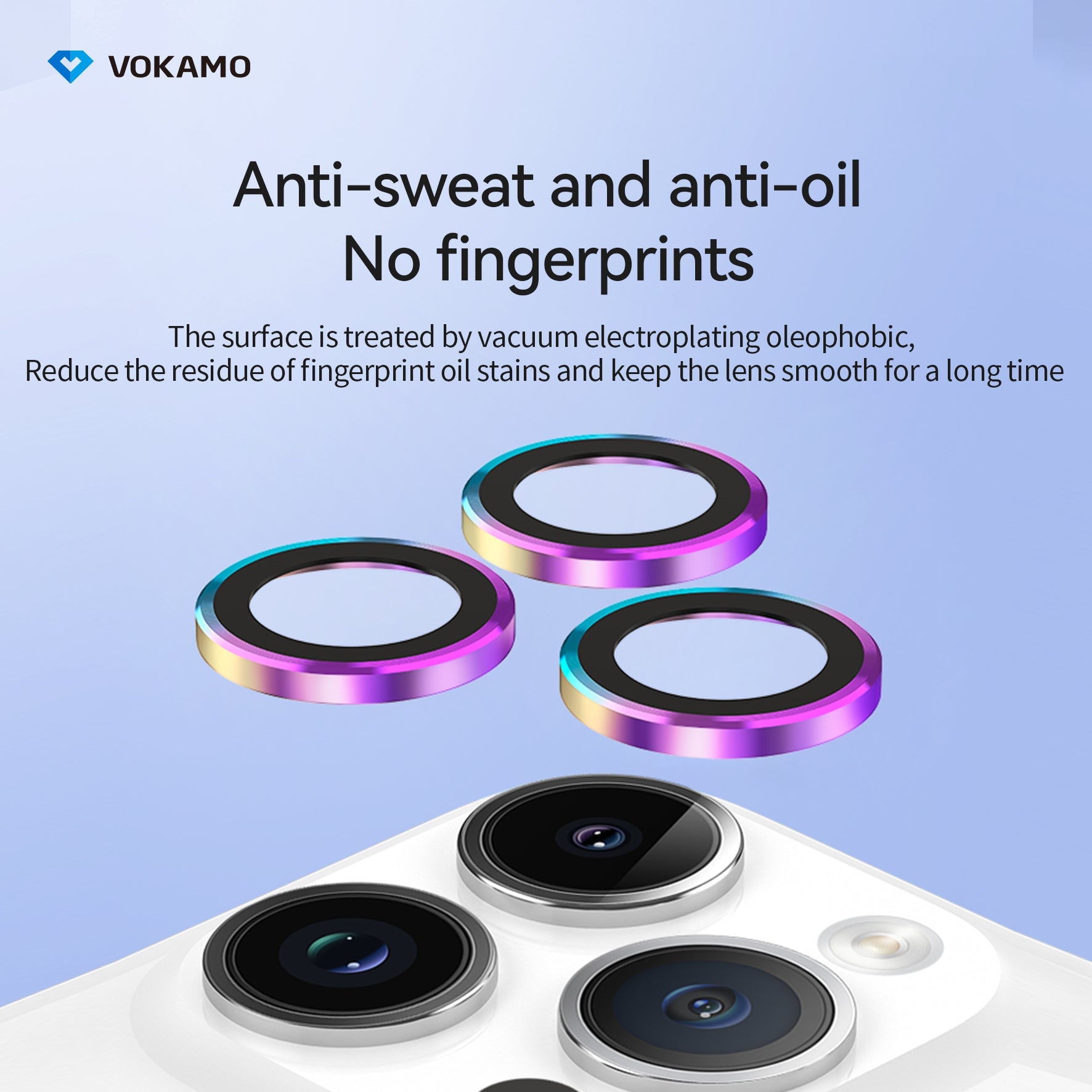 VOKAMO iPhone 15 Camera Lens Protector HD Clarity,Alloy Anti - scratch Lens Enhancer for iPhone 15 Pro Max/15 Pro/15/15 Plus - VOKAMO