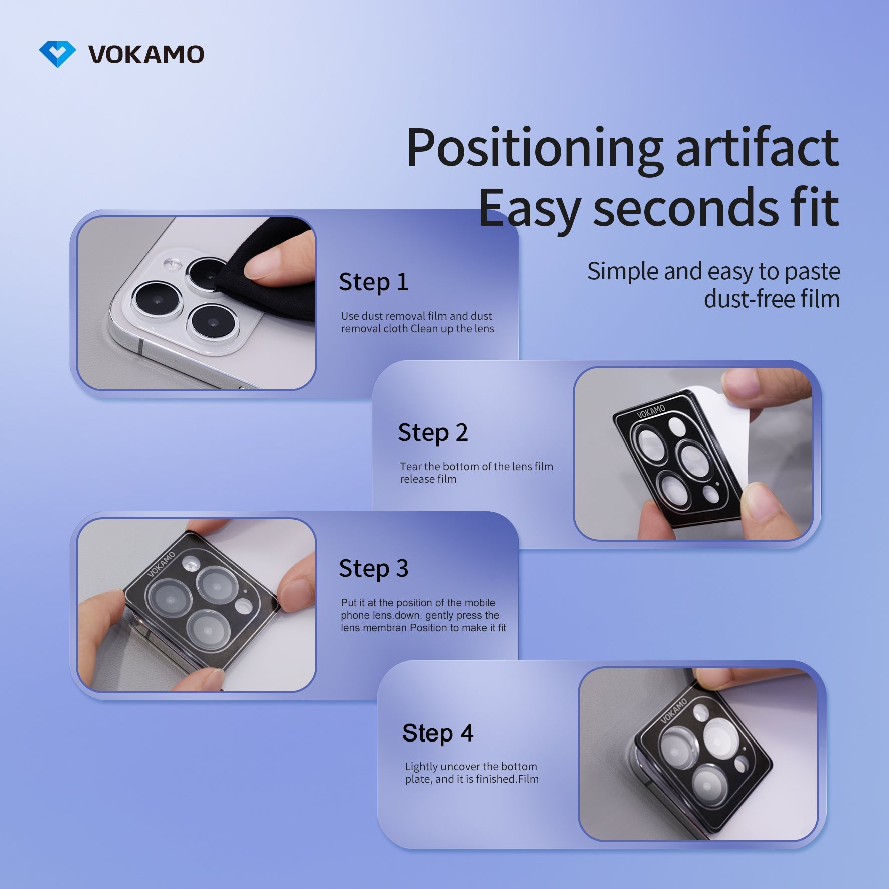 VOKAMO iPhone 15 Camera Lens Protector HD Clarity,Alloy Anti - scratch Lens Enhancer for iPhone 15 Pro Max/15 Pro/15/15 Plus - VOKAMO