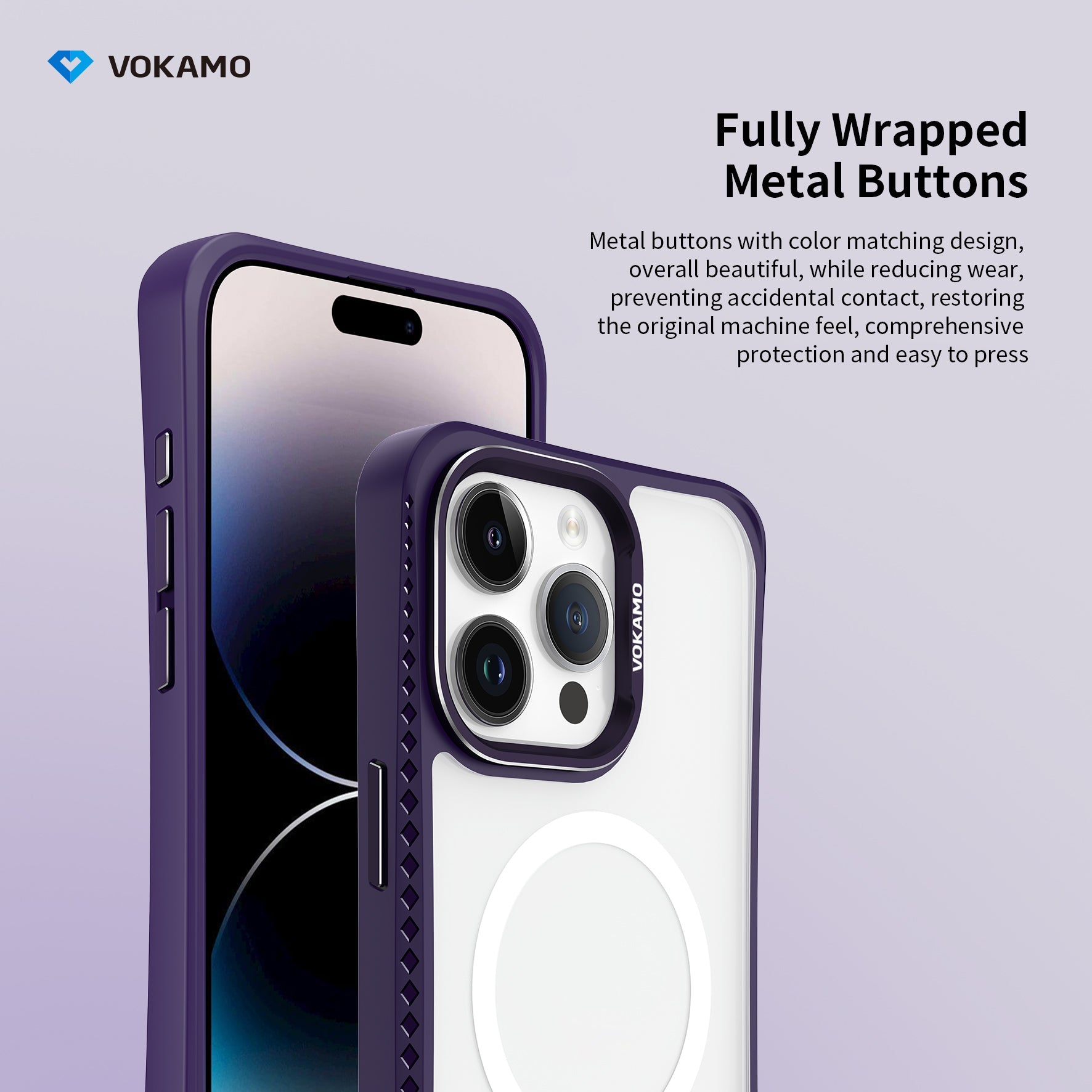 VOKAMO iPhone 15 Glass Magnetic Case Clear iPhone Case With MagSafe For iPhone 15 Pro Max/15 Pro/15 Plus/15 - VOKAMO