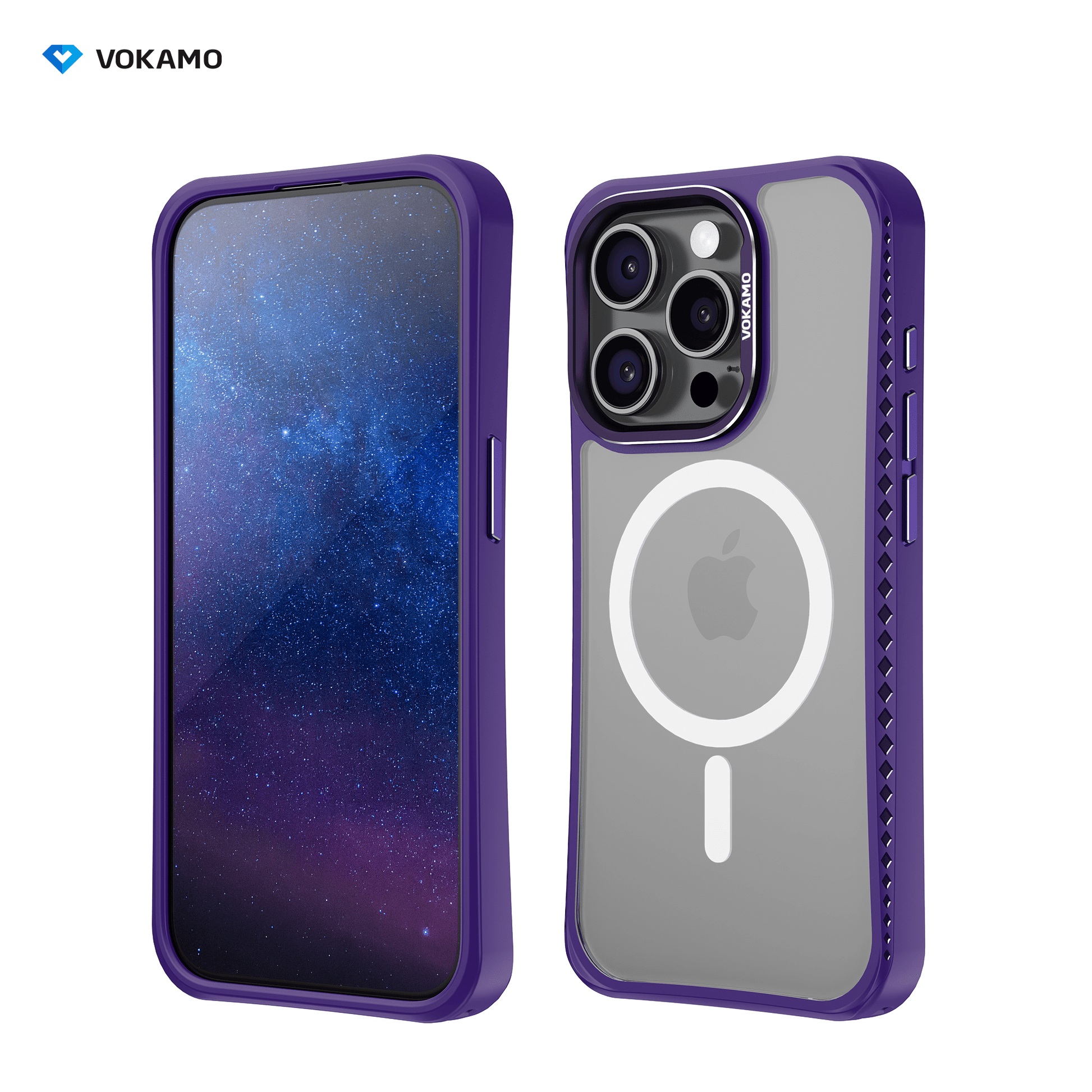 VOKAMO iPhone 15 Glass Magnetic Case Clear iPhone Case With MagSafe For iPhone 15 Pro Max/15 Pro/15 Plus/15 - VOKAMO