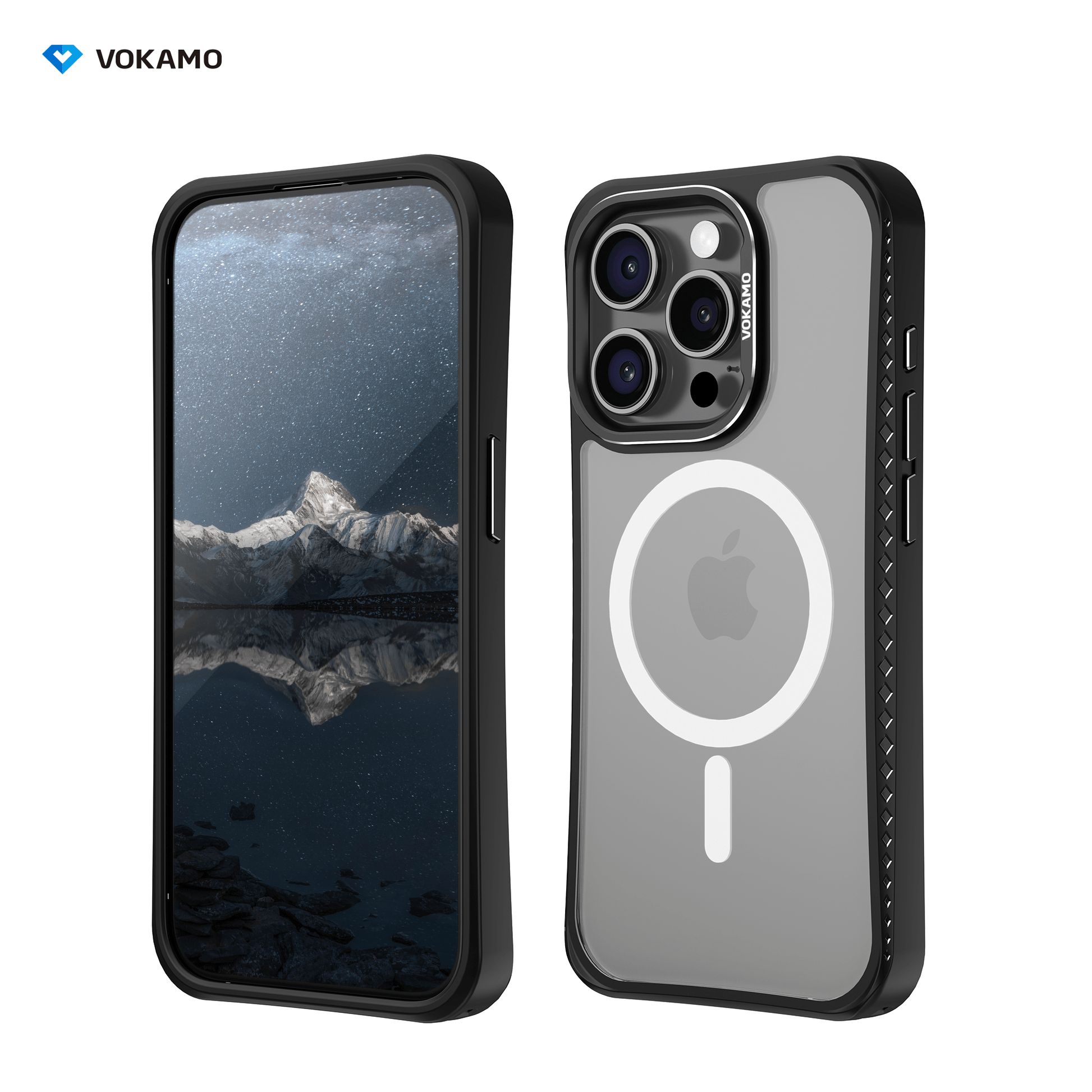 VOKAMO iPhone 15 Glass Magnetic Case Clear iPhone Case With MagSafe For iPhone 15 Pro Max/15 Pro/15 Plus/15 - VOKAMO