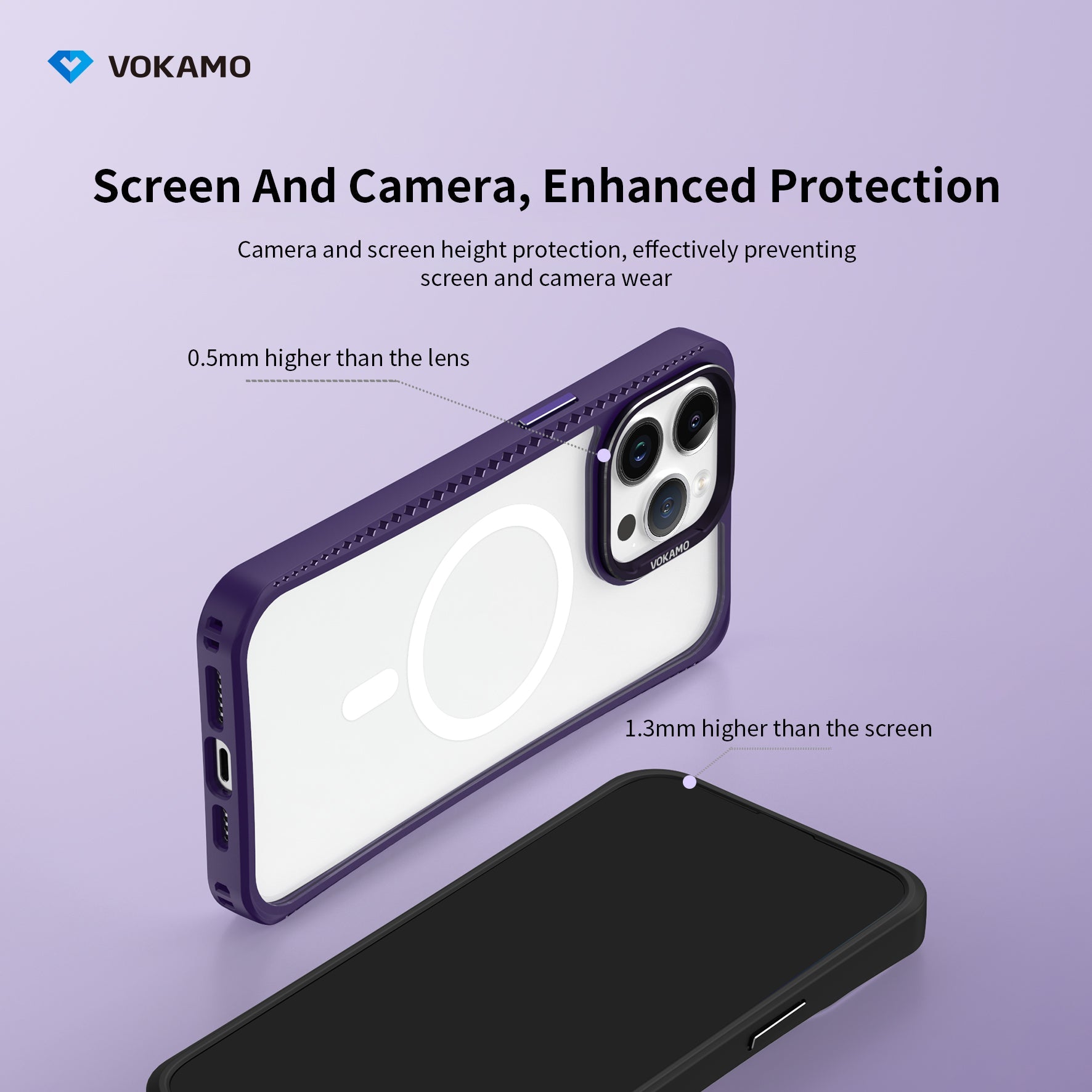 VOKAMO iPhone 15 Glass Magnetic Case Clear iPhone Case With MagSafe For iPhone 15 Pro Max/15 Pro/15 Plus/15 - VOKAMO