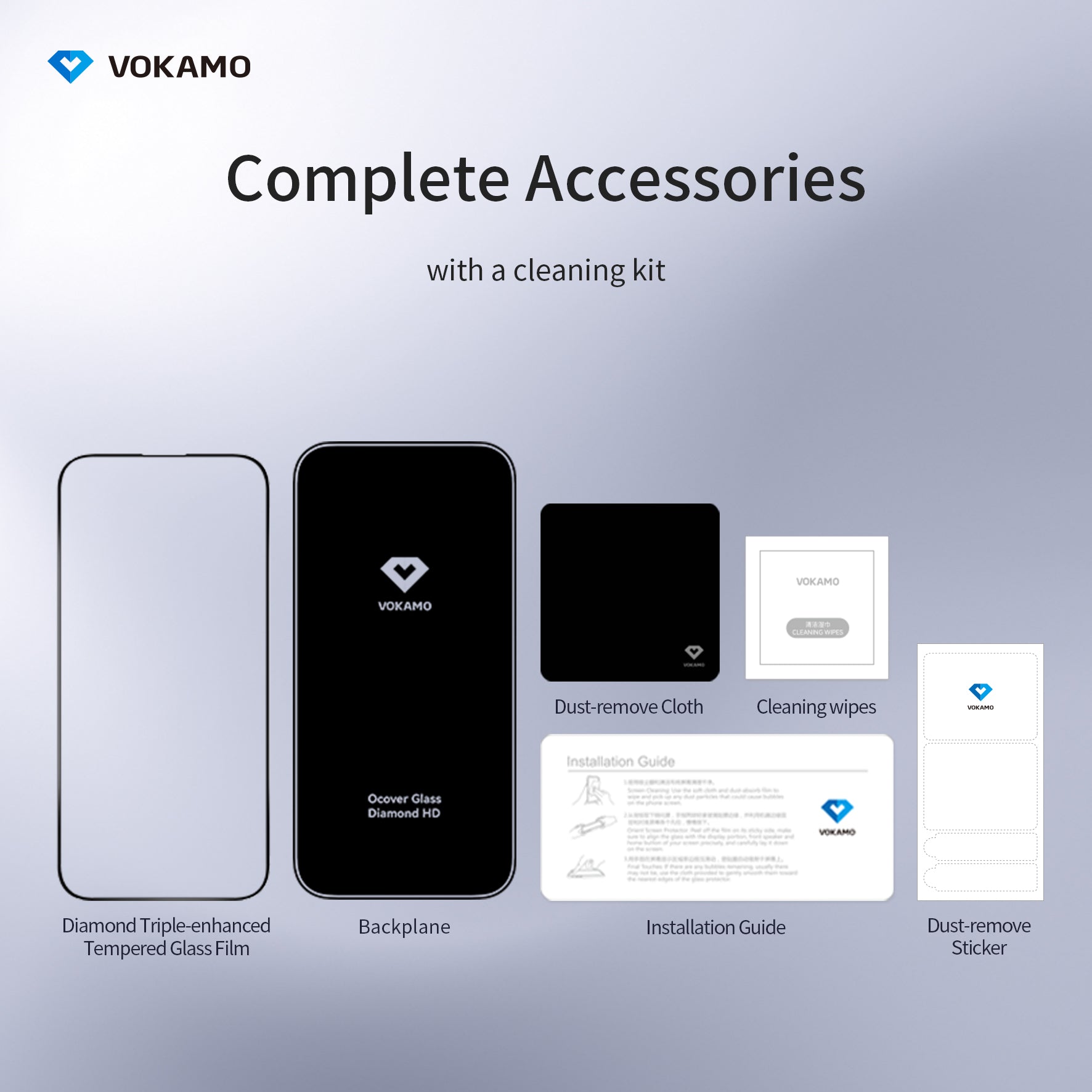 VOKAMO iPhone 15 HD Tempered Glass For iPhone 15 Pro Max/15/15 Plus/15 - VOKAMO