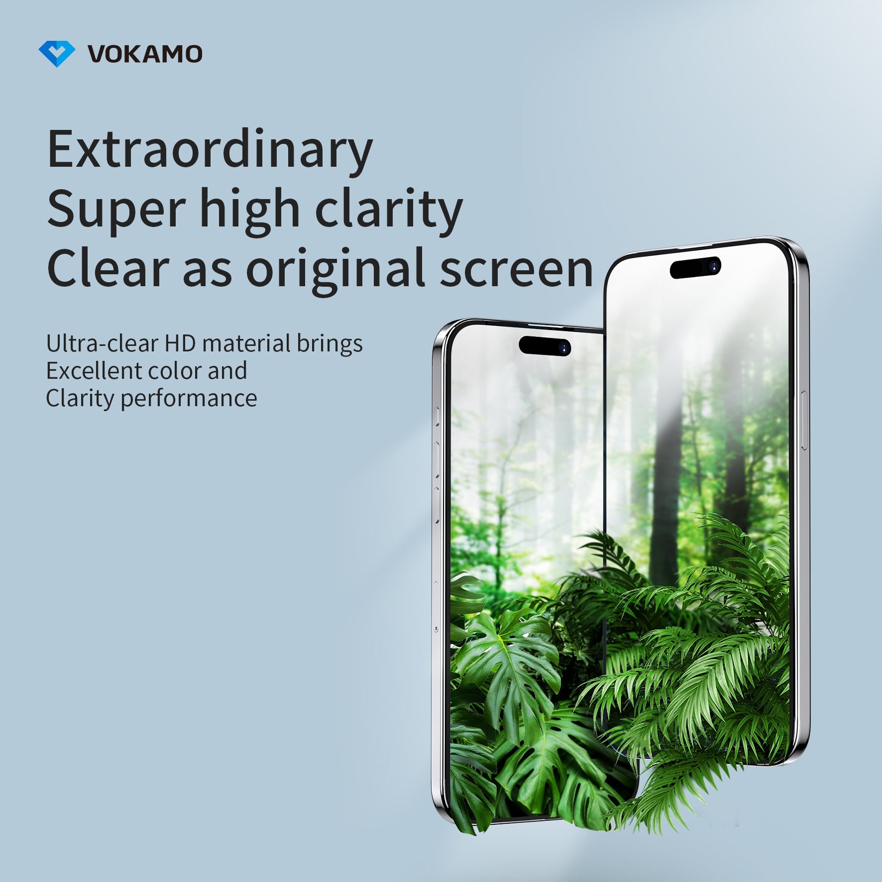 VOKAMO iPhone 15 HD Tempered Glass For iPhone 15 Pro Max/15/15 Plus/15 - VOKAMO