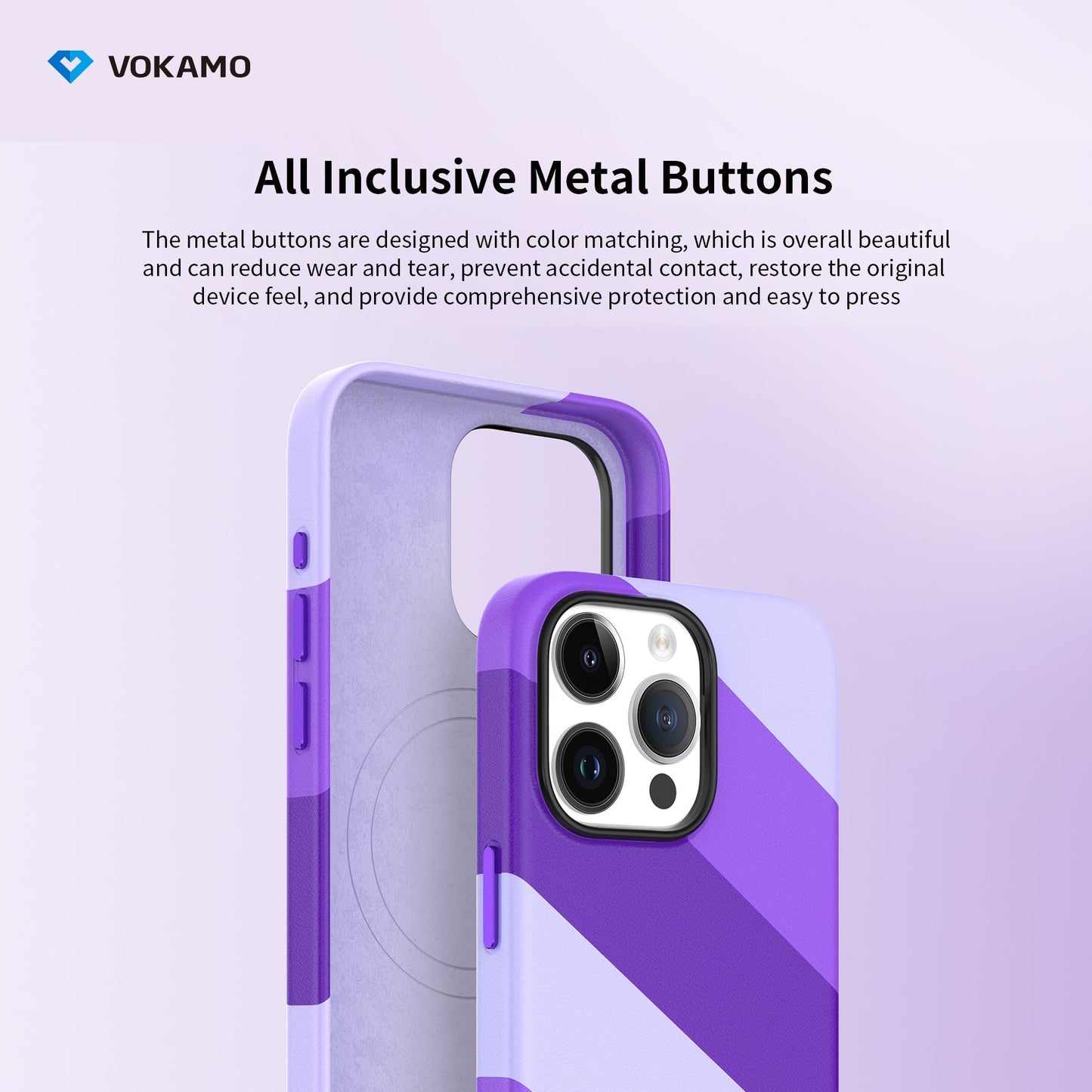 VOKAMO iPhone 15 Magnetic Case Colourful PU Case With MagSafe For iPhone 15 Pro Max/15 Pro/15 Plus/15 - VOKAMO