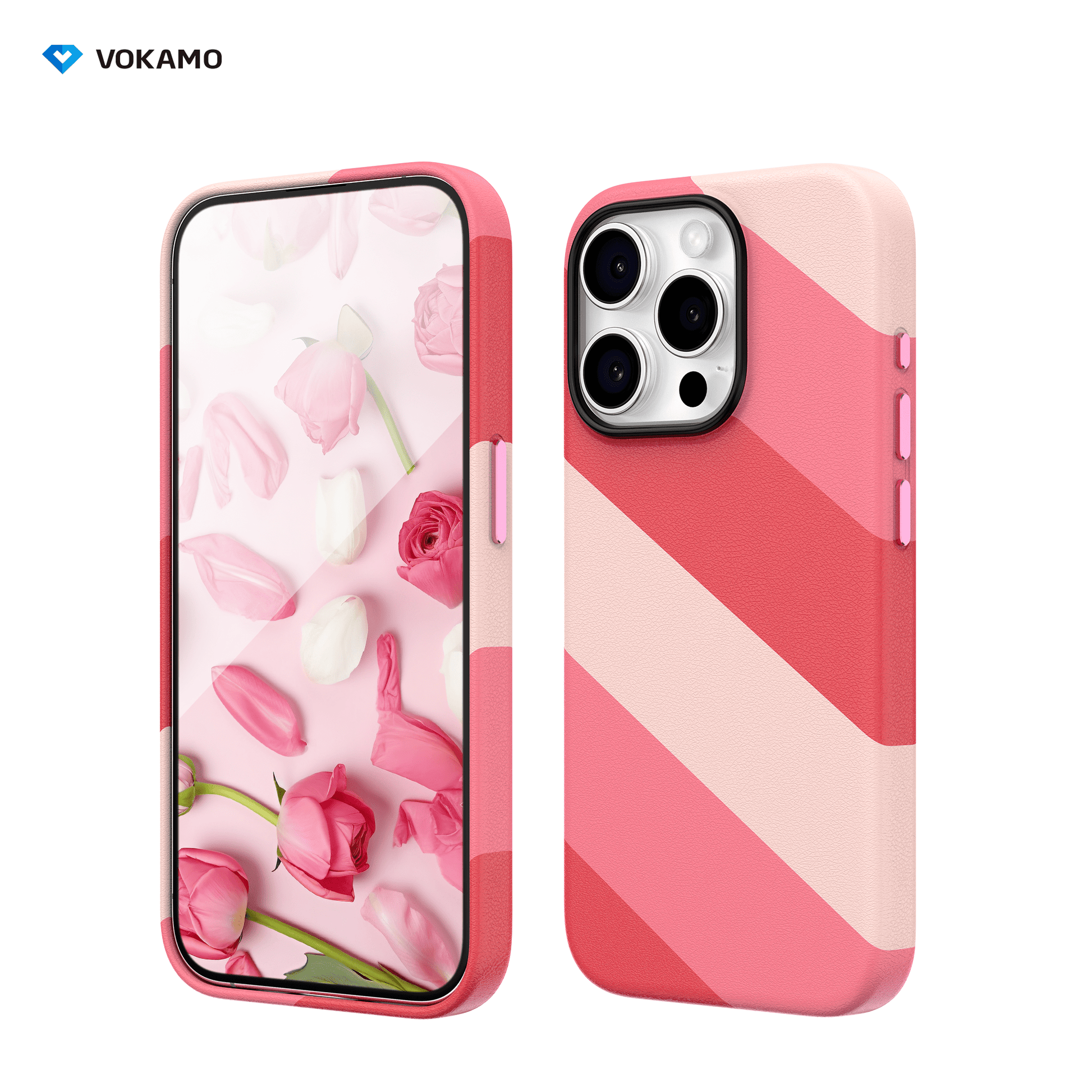 VOKAMO iPhone 15 Magnetic Case Colourful PU Case With MagSafe For iPhone 15 Pro Max/15 Pro/15 Plus/15 - VOKAMO