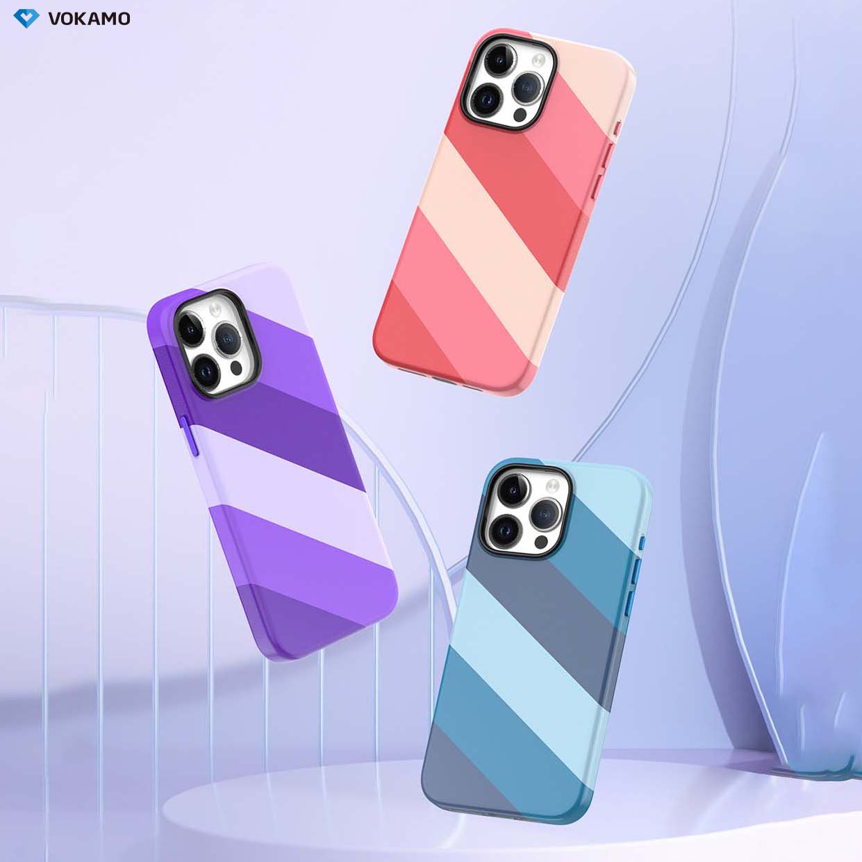 VOKAMO iPhone 15 Magnetic Case Colourful PU Case With MagSafe For iPhone 15 Pro Max/15 Pro/15 Plus/15 - VOKAMO