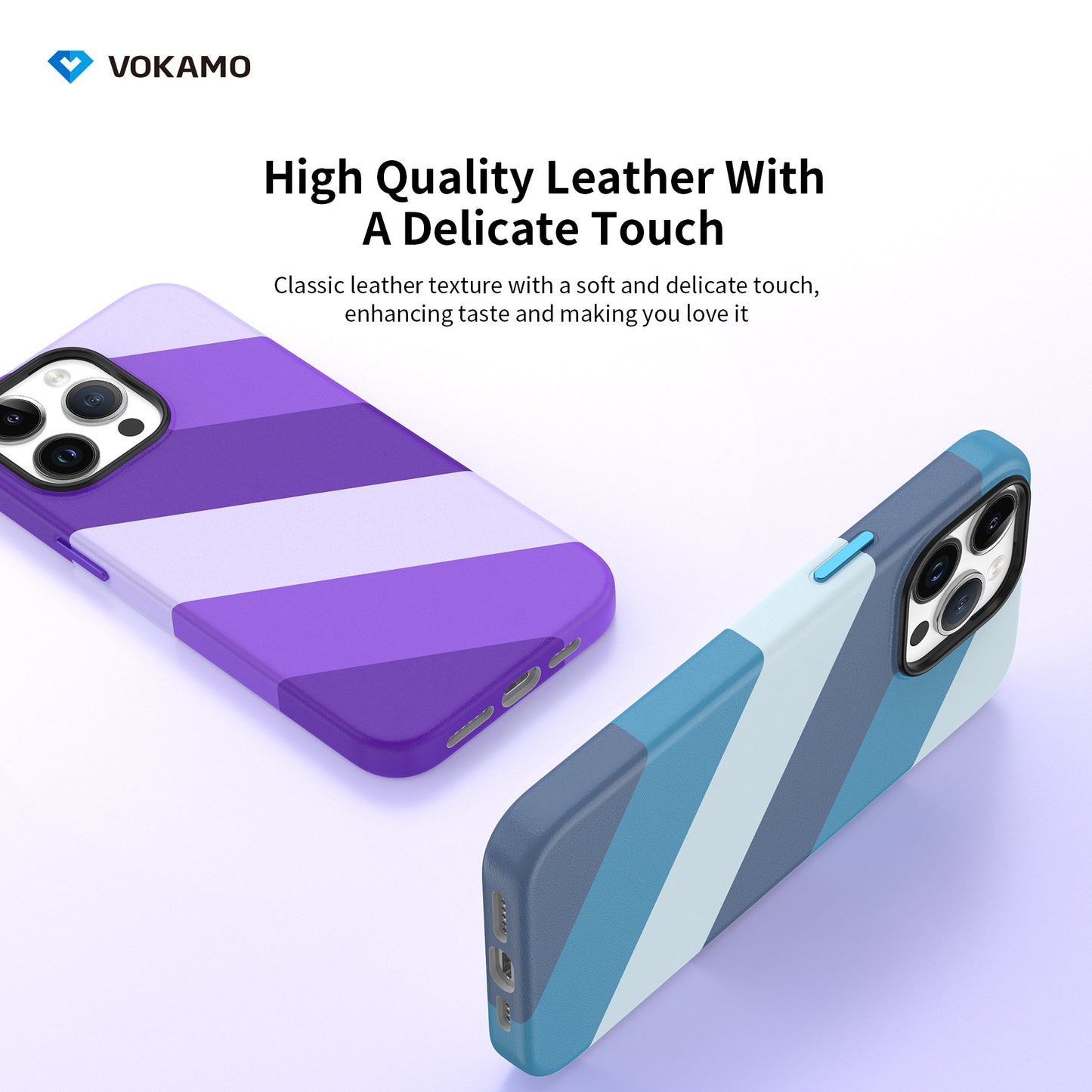 VOKAMO iPhone 15 Magnetic Case Colourful PU Case With MagSafe For iPhone 15 Pro Max/15 Pro/15 Plus/15 - VOKAMO