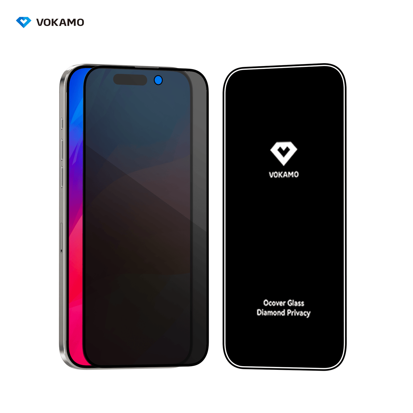 VOKAMO iPhone 15 Privacy Screen Protector for iPhone 15 Pro Max 15 Pro 15 Plus Tempered Glass - VOKAMO