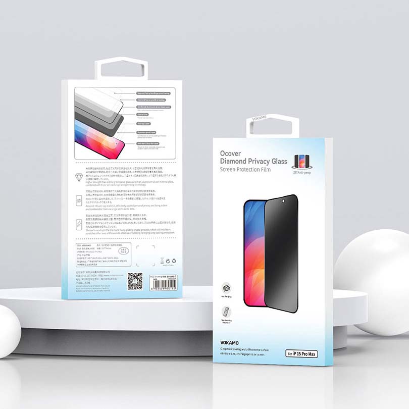 VOKAMO iPhone 15 Privacy Screen Protector for iPhone 15 Pro Max 15 Pro 15 Plus Tempered Glass - VOKAMO