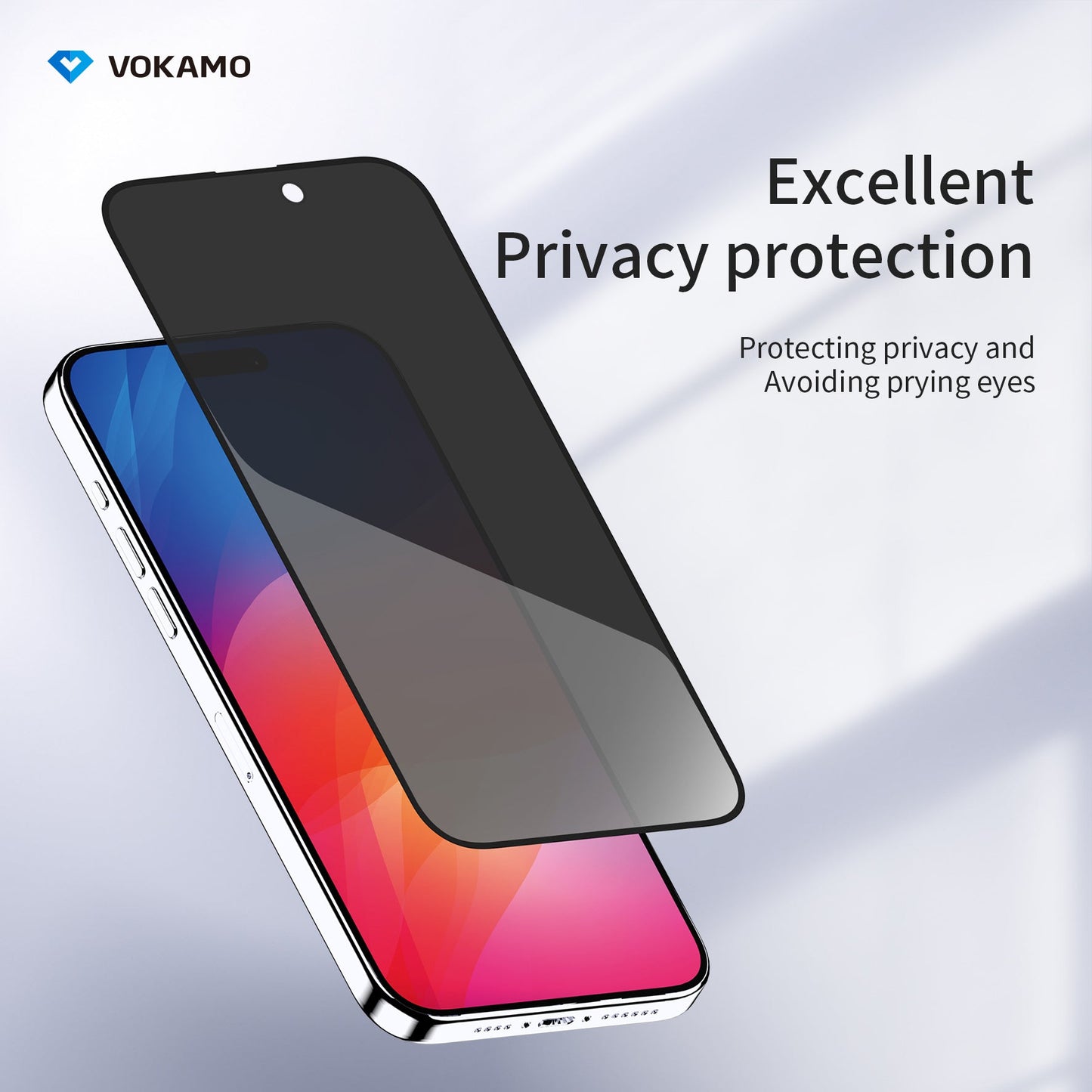 VOKAMO iPhone 15 Privacy Screen Protector for iPhone 15 Pro Max 15 Pro 15 Plus Tempered Glass - VOKAMO