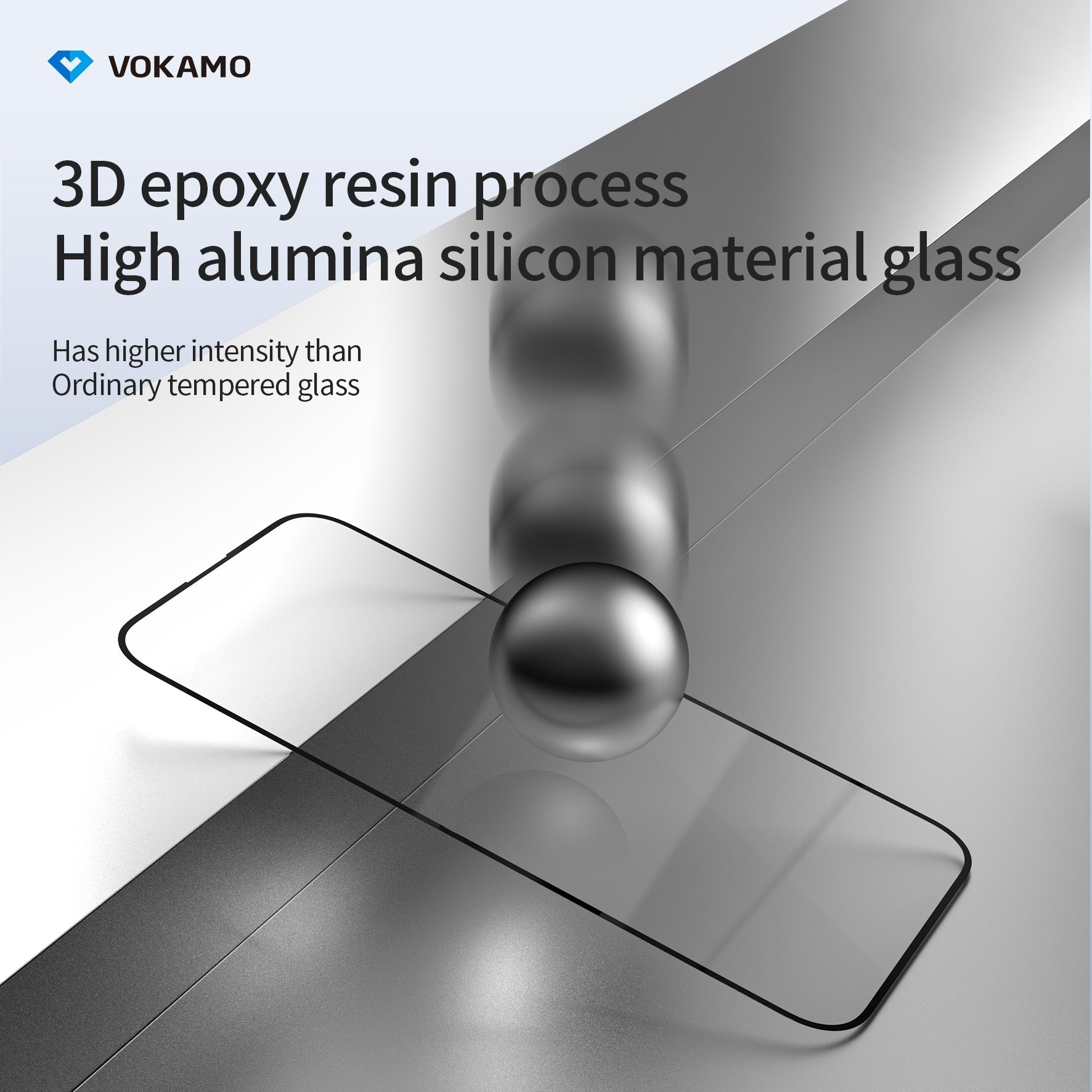 VOKAMO iPhone 15 Tempered Glass 3D Screen Protector For iPhone 15 Pro Max/15/15 Plus/15 Pro - VOKAMO