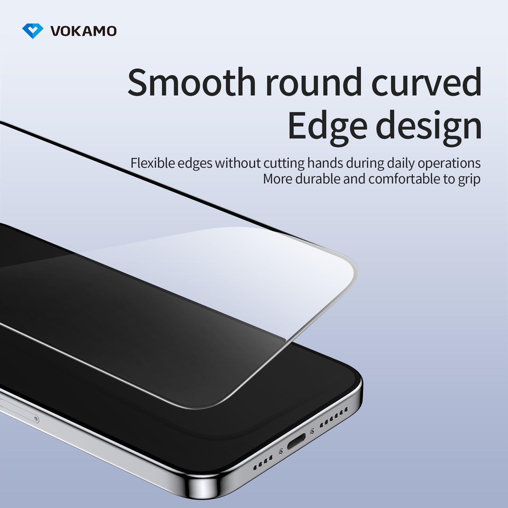 VOKAMO iPhone 15 Tempered Glass 3D Screen Protector For iPhone 15 Pro Max/15/15 Plus/15 Pro - VOKAMO