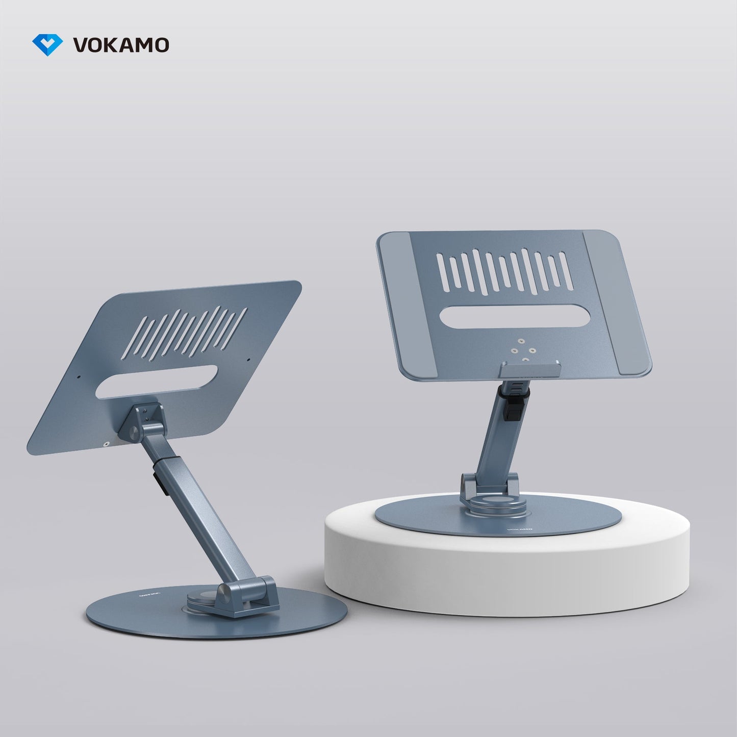 VOKAMO Laptop Stand 360 Rotating Base Foldable Alloy Laptop Holder Riser - VOKAMO