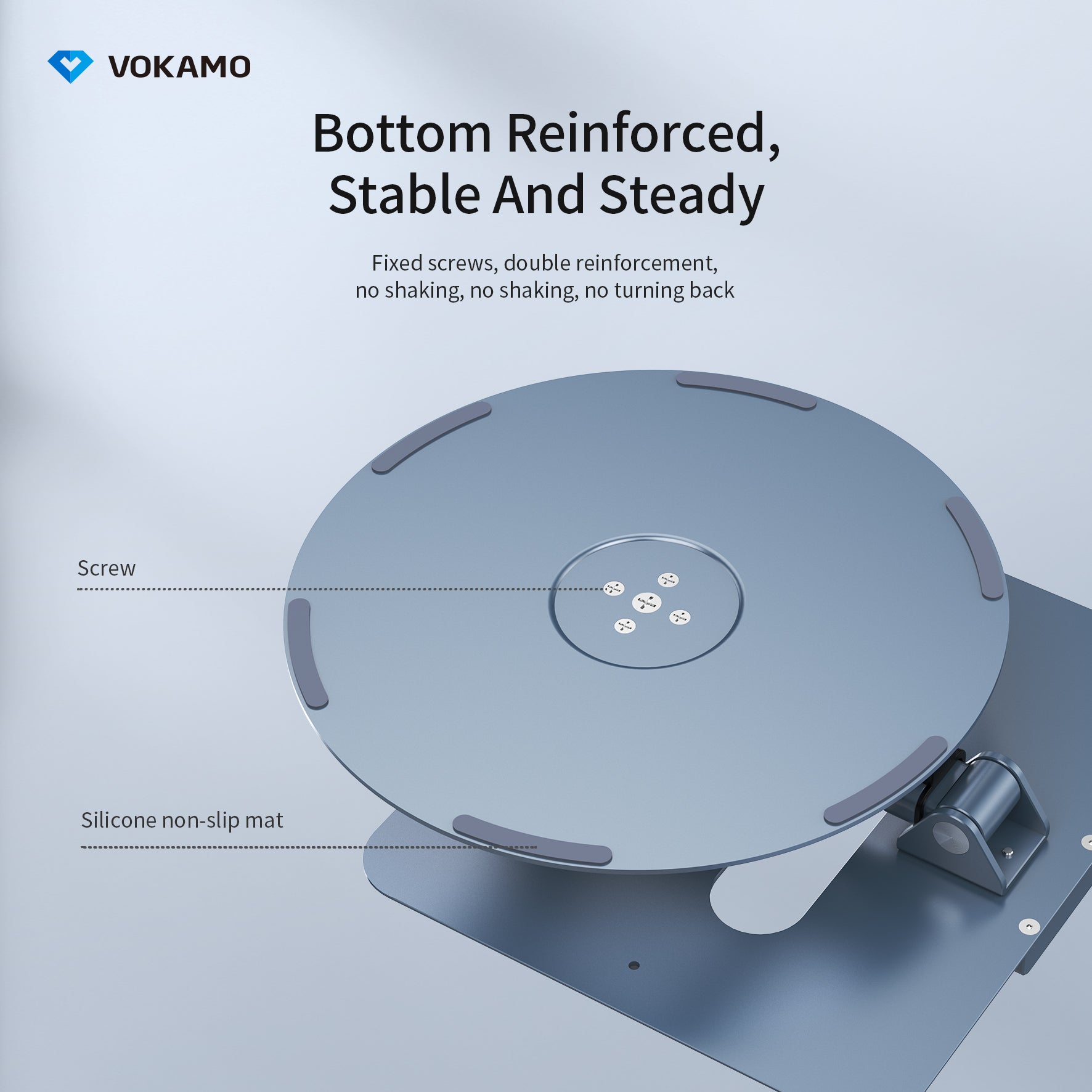 VOKAMO Laptop Stand 360 Rotating Base Foldable Alloy Laptop Holder Riser - VOKAMO