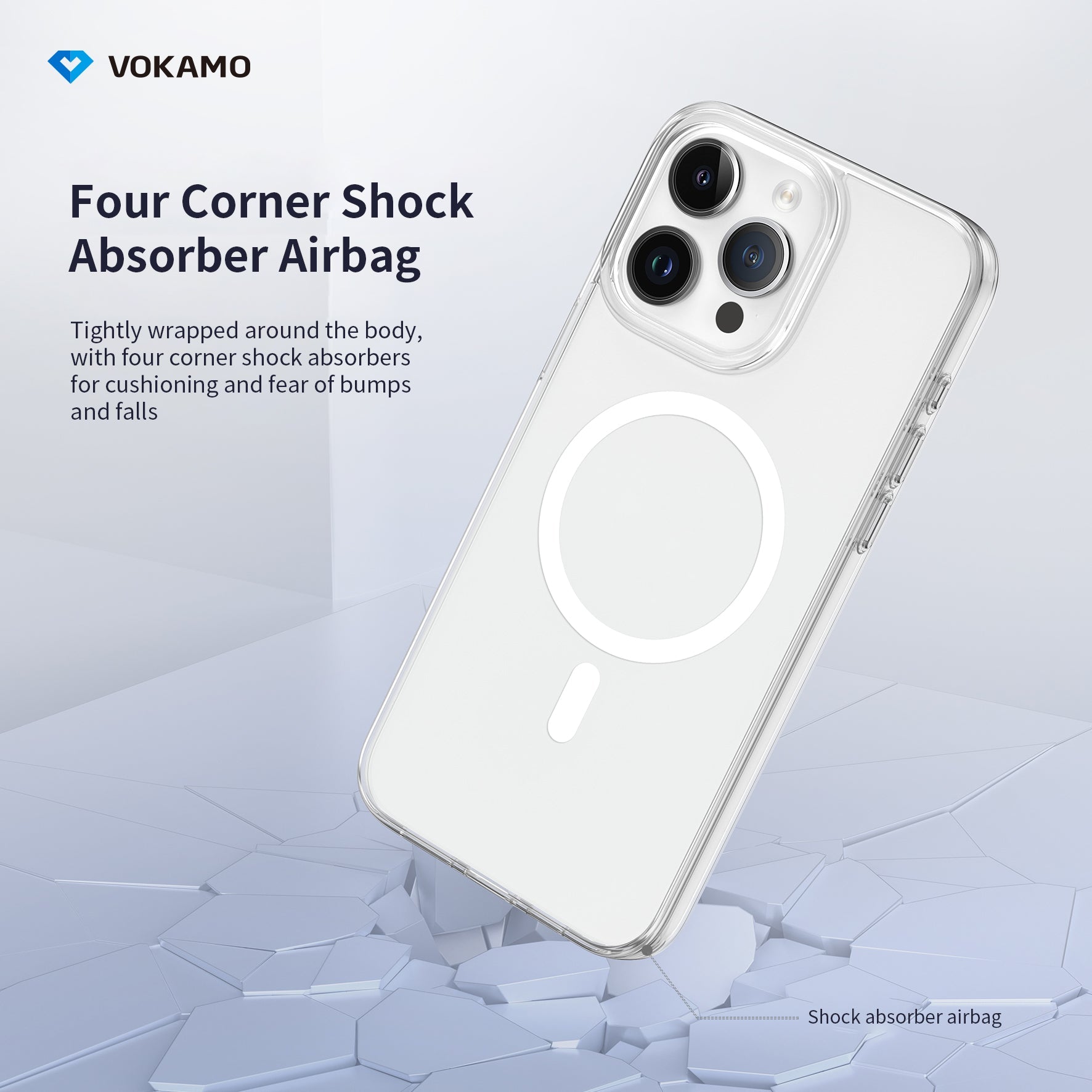 VOKAMO Magnetic iPhone 15 Case Clear With MagSafe For iPhone 15 Pro Max/15 Pro/15 Plus/15 - VOKAMO