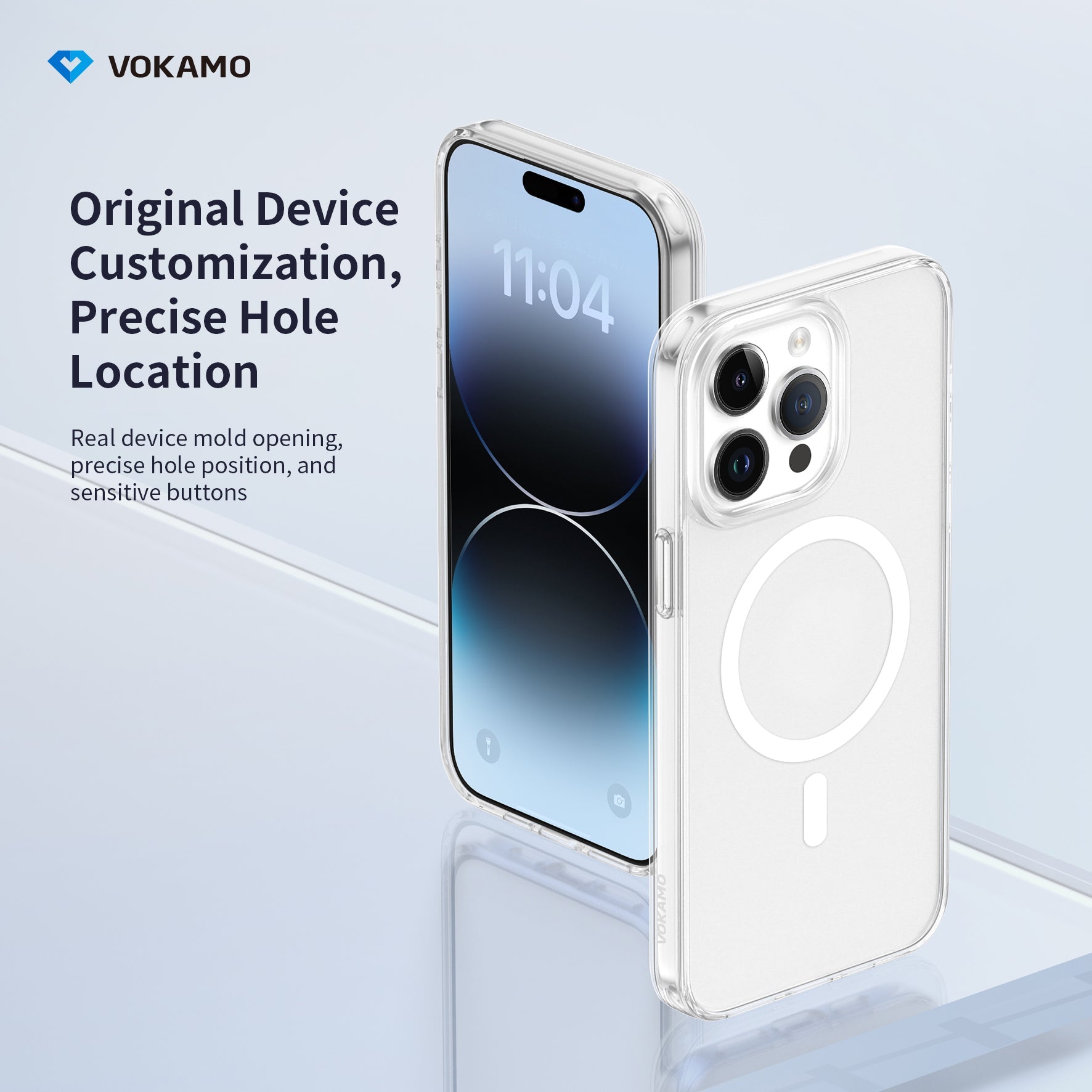 VOKAMO Magnetic iPhone 15 Case Clear With MagSafe For iPhone 15 Pro Max/15 Pro/15 Plus/15 - VOKAMO